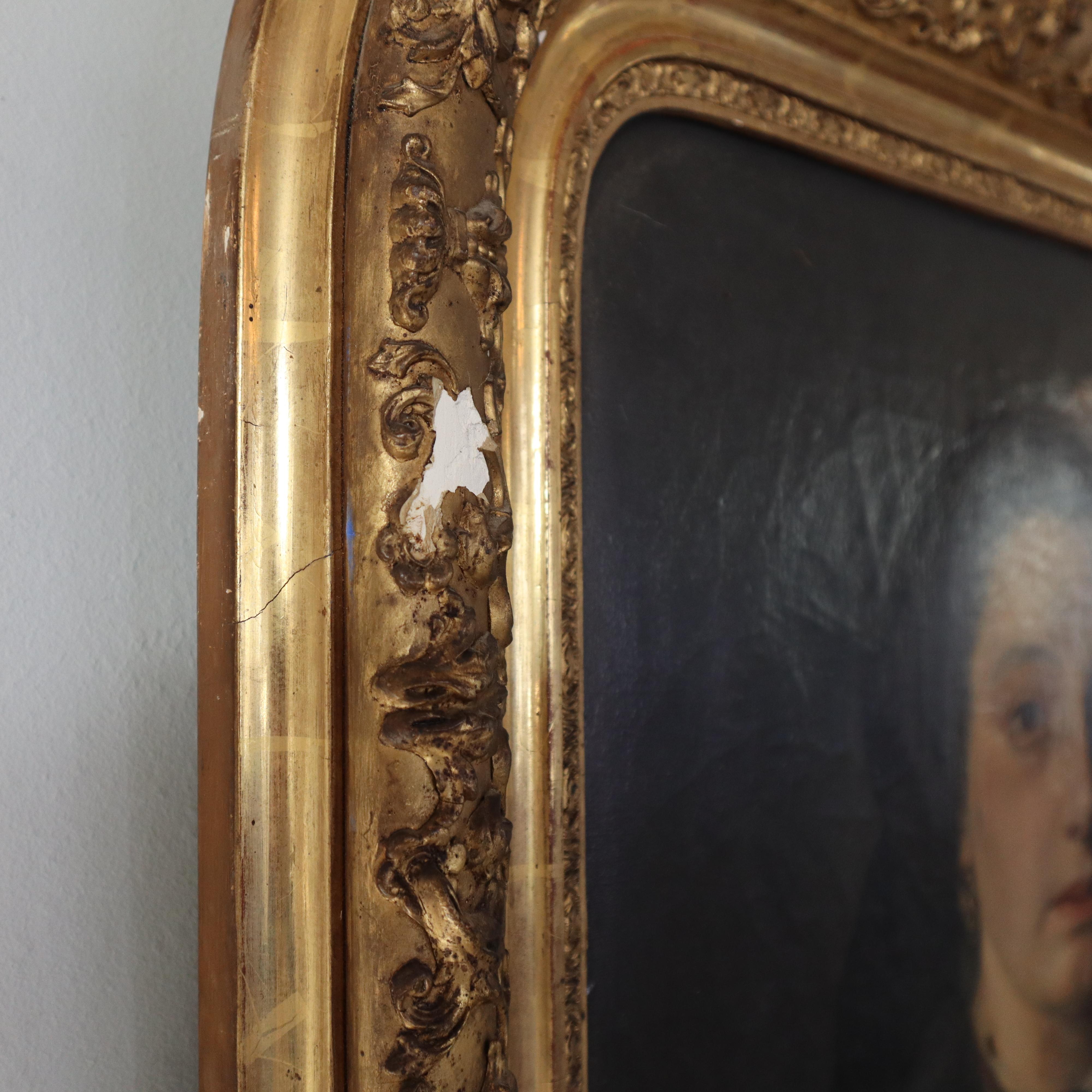 19th Century French Noblewoman Portrait, Oil on Canvas, Marseilles Court In Good Condition For Sale In Nicolosi, IT