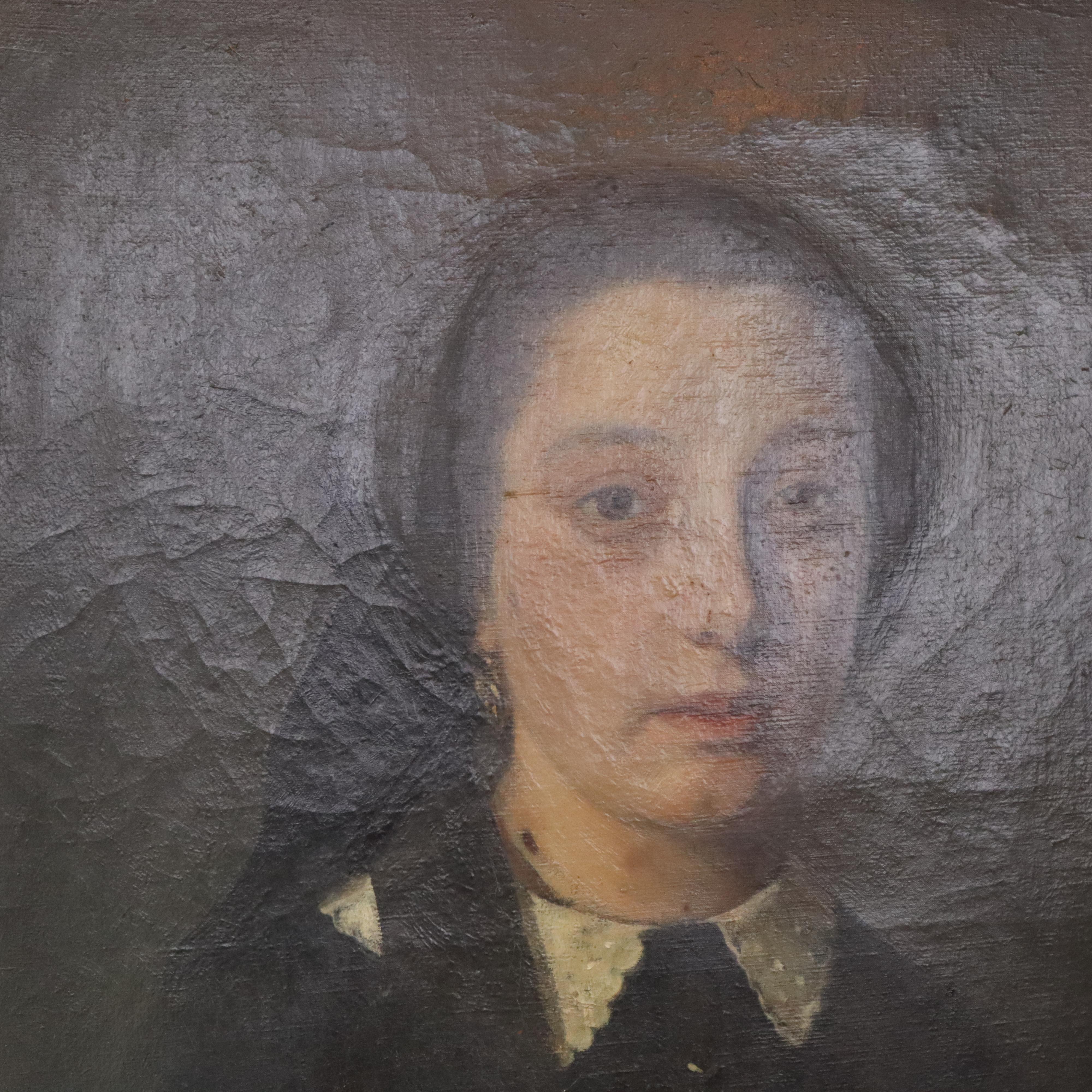 19th Century French Noblewoman Portrait, Oil on Canvas, Marseilles Court For Sale 1