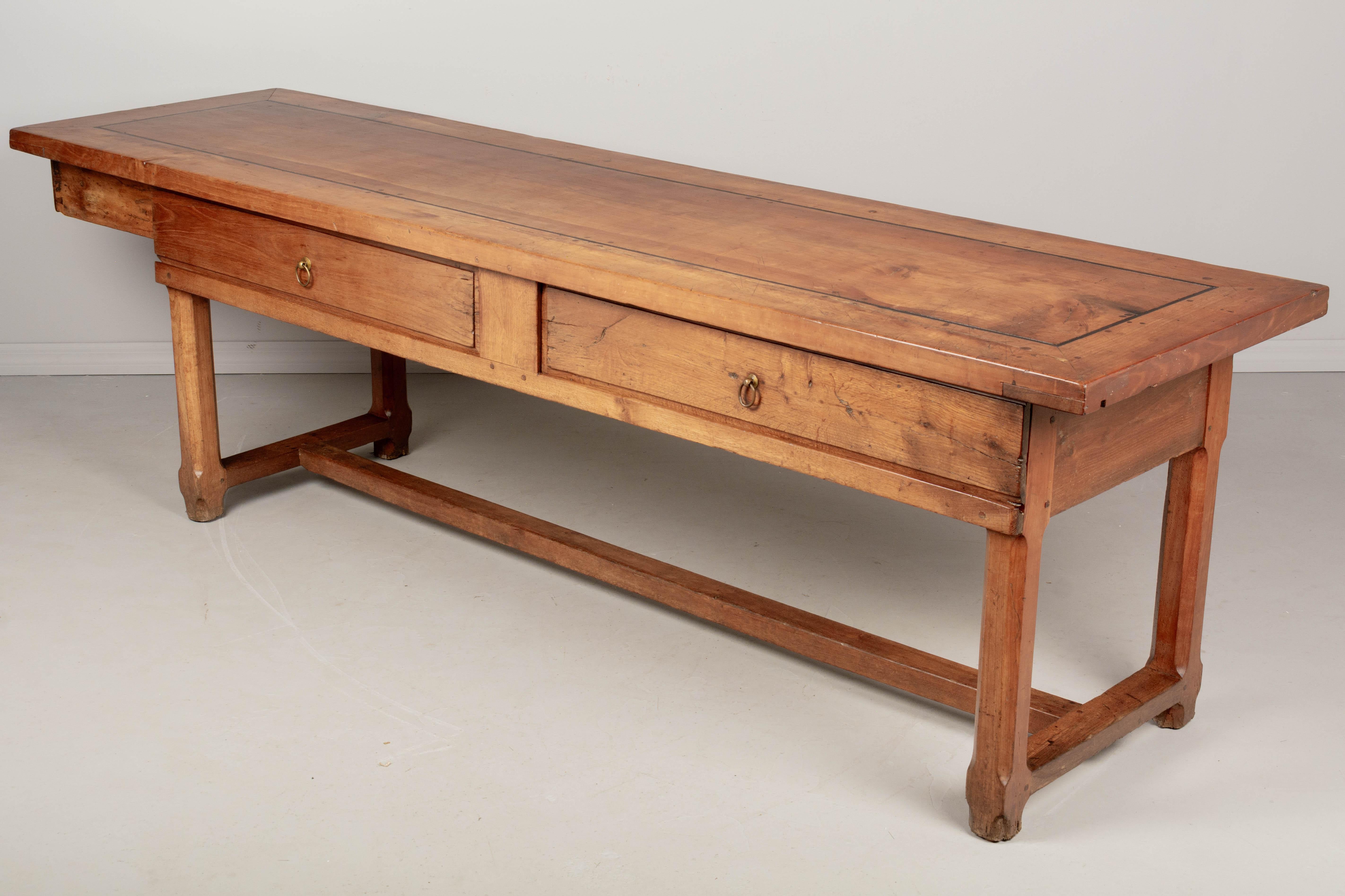 Hand-Crafted 19th Century French Normandy Farm Table For Sale