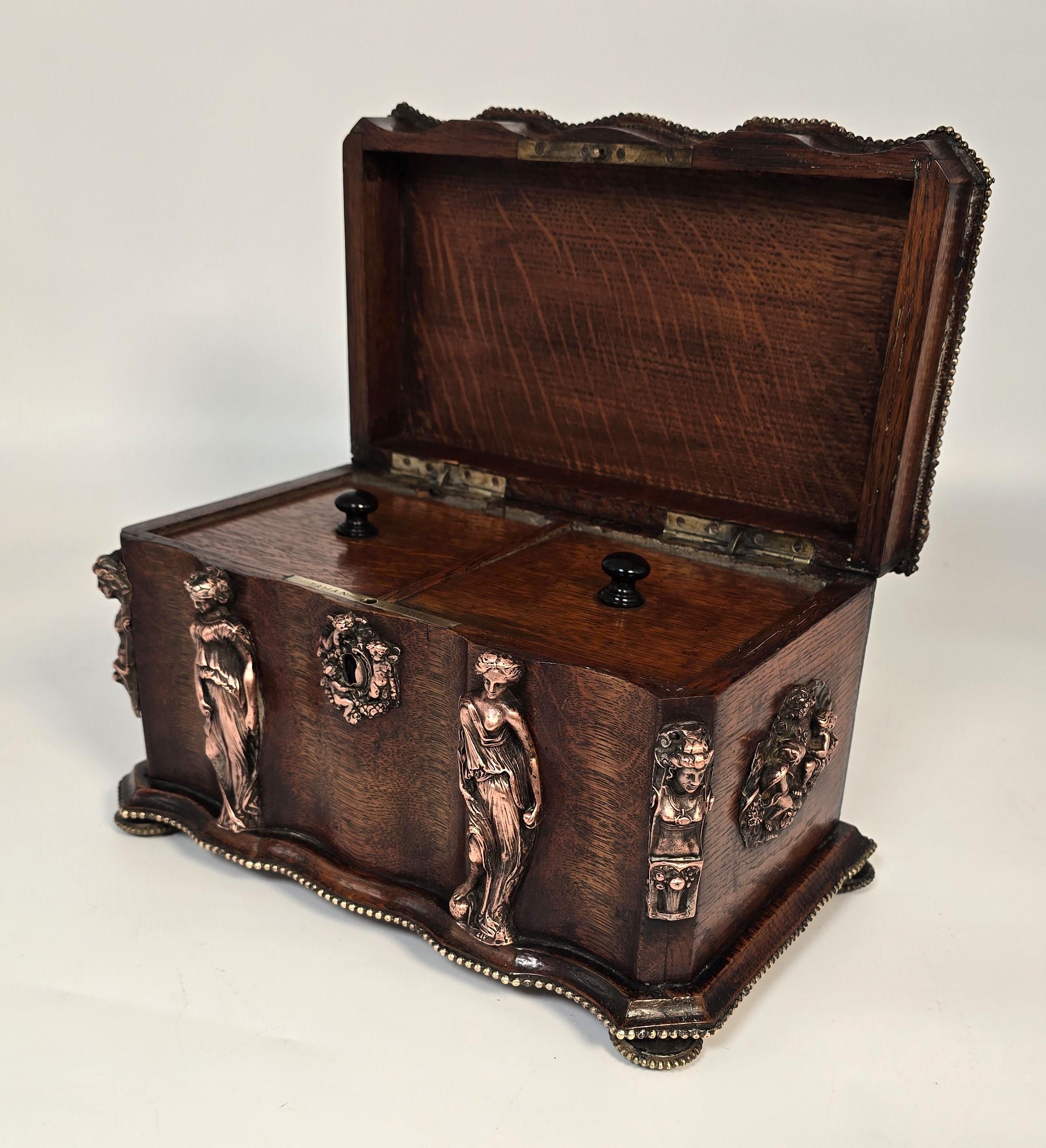 Portavivande francese del XIX secolo in Oak e ottone di Tahan Paris C1880 in vendita 7