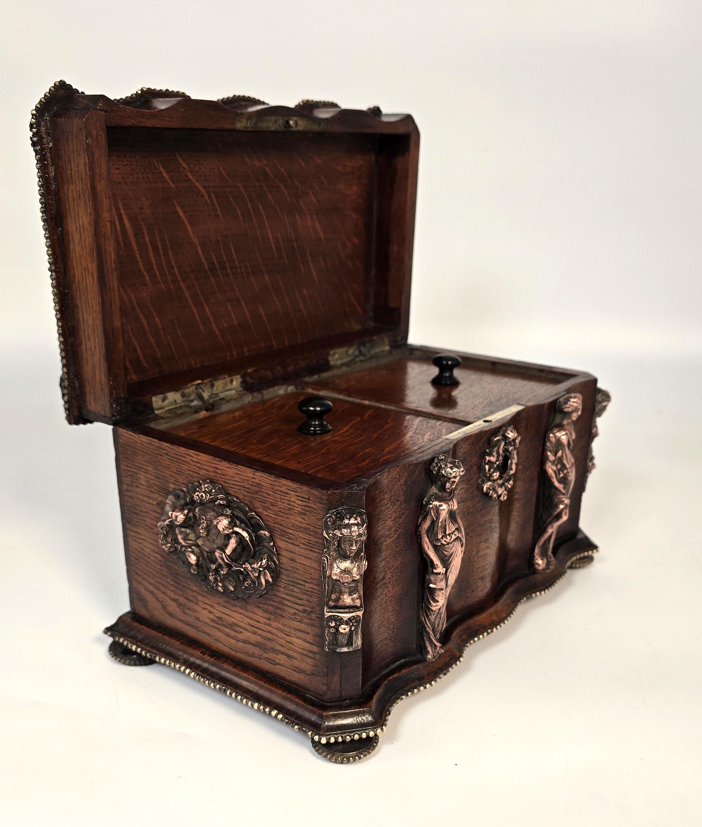 Portavivande francese del XIX secolo in Oak e ottone di Tahan Paris C1880 in vendita 11