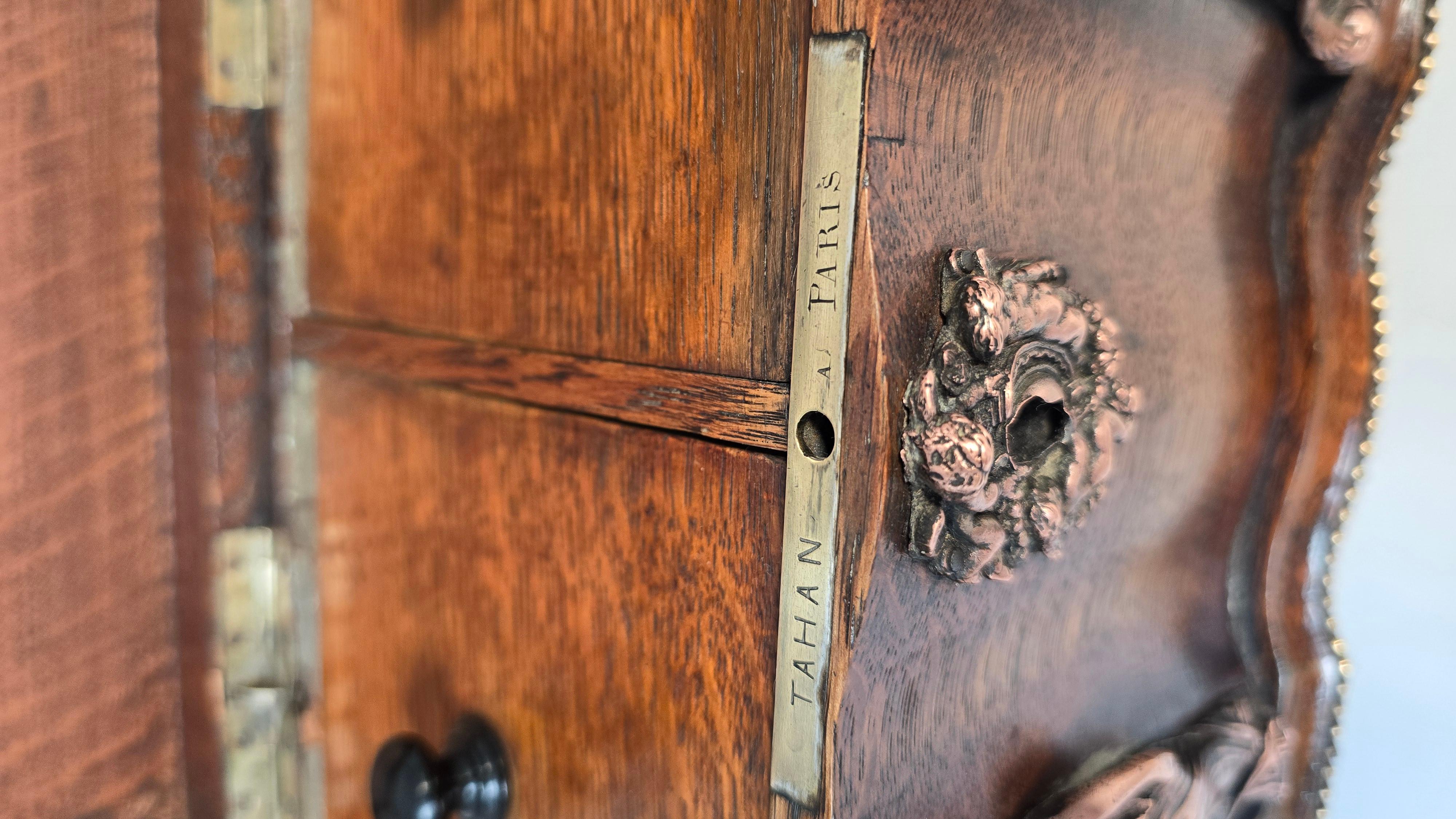 Portavivande francese del XIX secolo in Oak e ottone di Tahan Paris C1880 in vendita 12