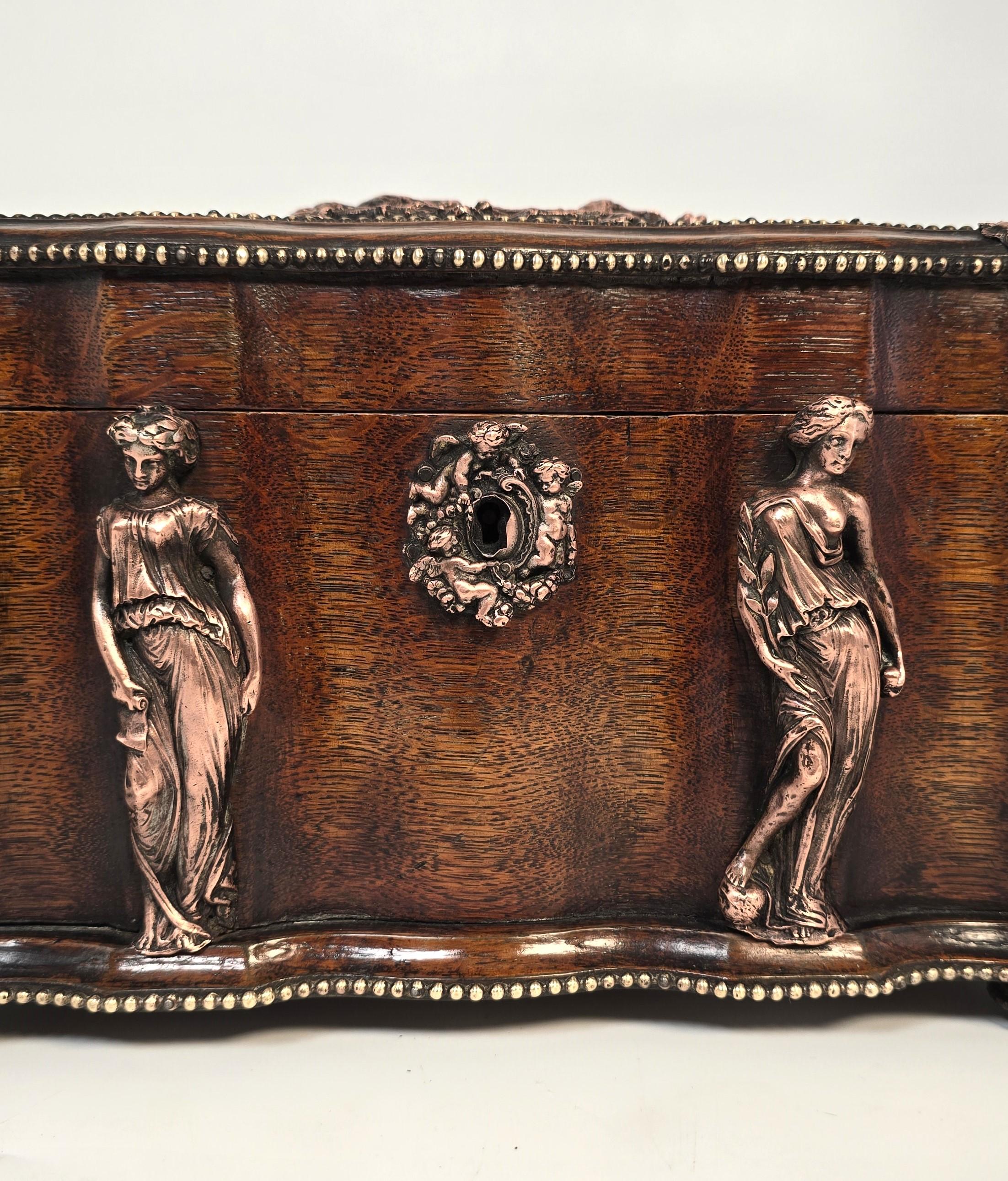 Portavivande francese del XIX secolo in Oak e ottone di Tahan Paris C1880 in vendita 1