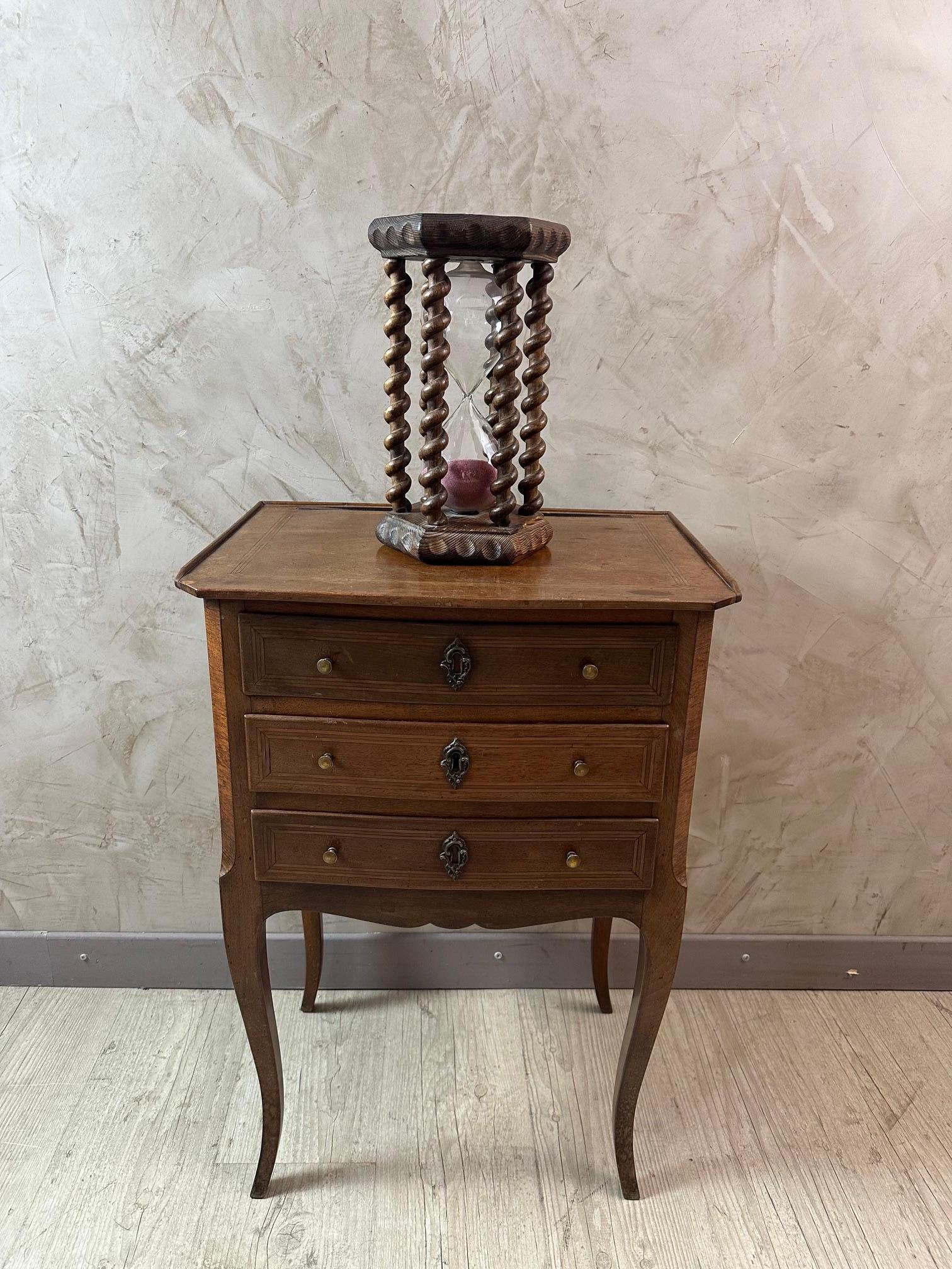 19th century French Oak and glass Hour Sand Timer, 1890s 6