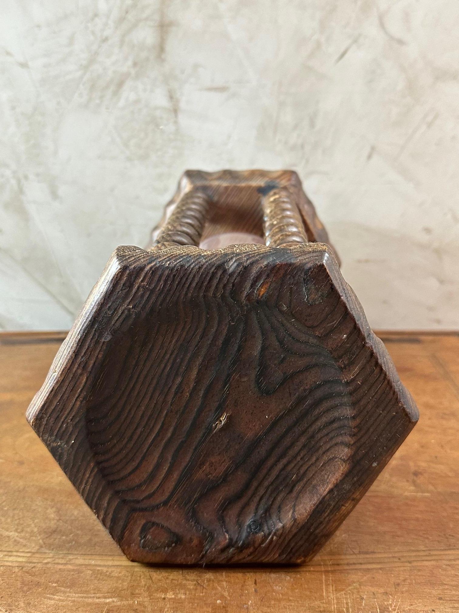 19th century French Oak and glass Hour Sand Timer, 1890s 4