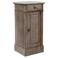 19th Century French Oak and Marble Bedside Table