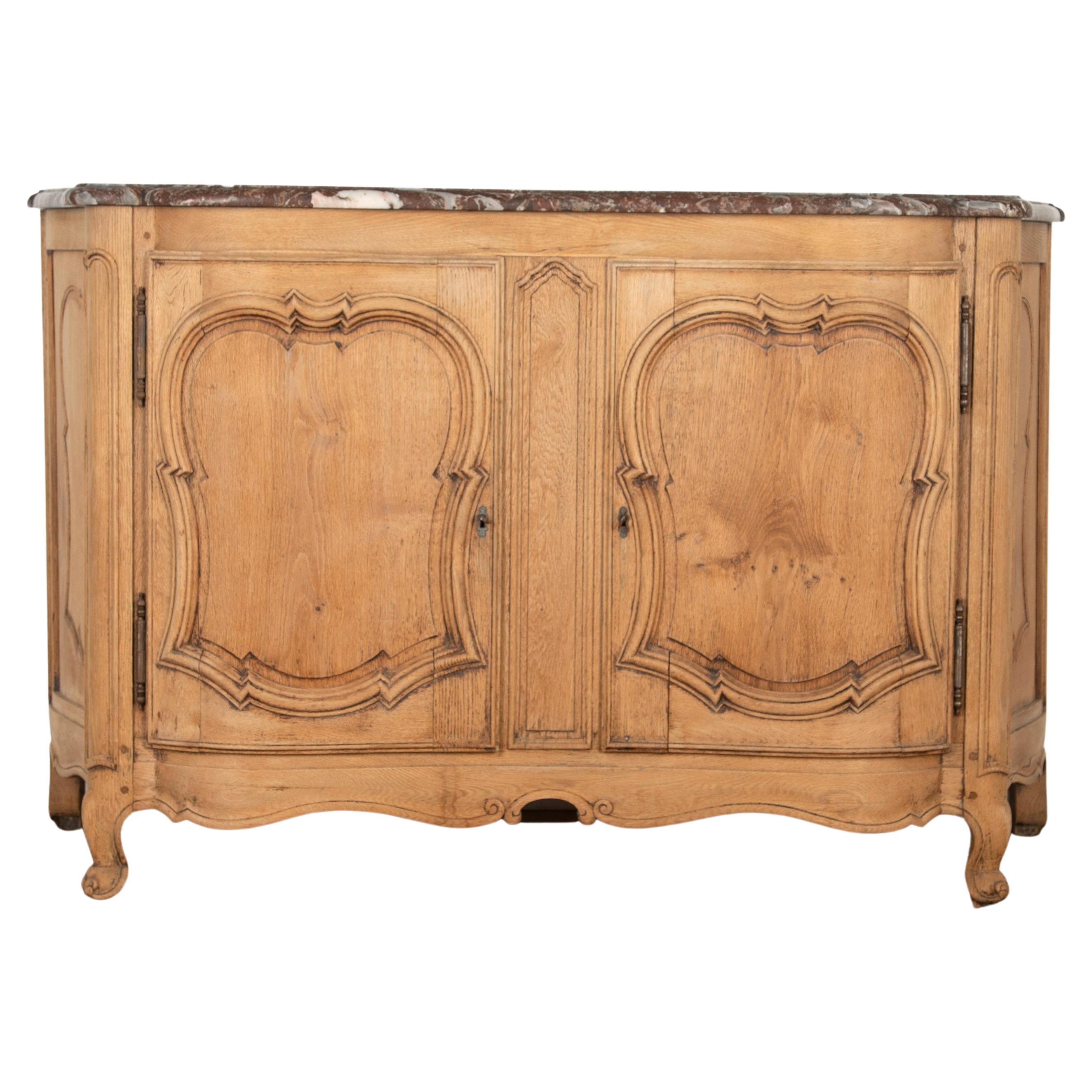 19th Century French Oak and Marble Sideboard