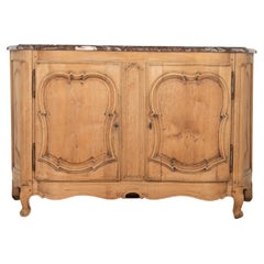 Französisches Sideboard aus Eiche und Marmor aus dem 19. Jahrhundert