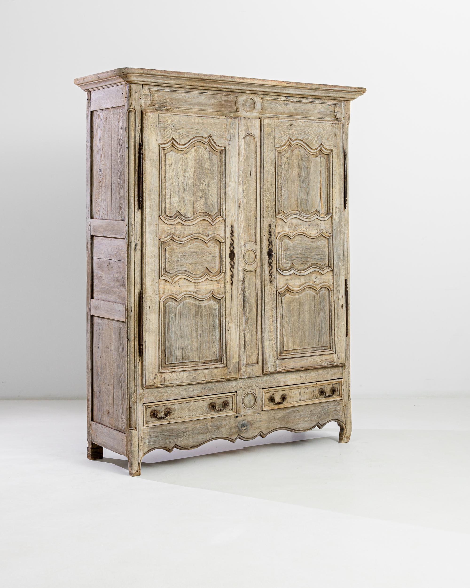 French Provincial 19th Century French Oak Armoire
