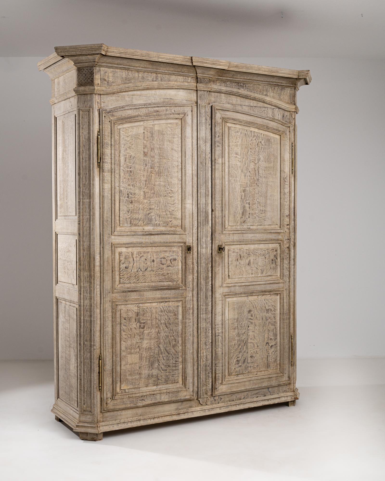 Bleached 19th Century French Oak Armoire For Sale