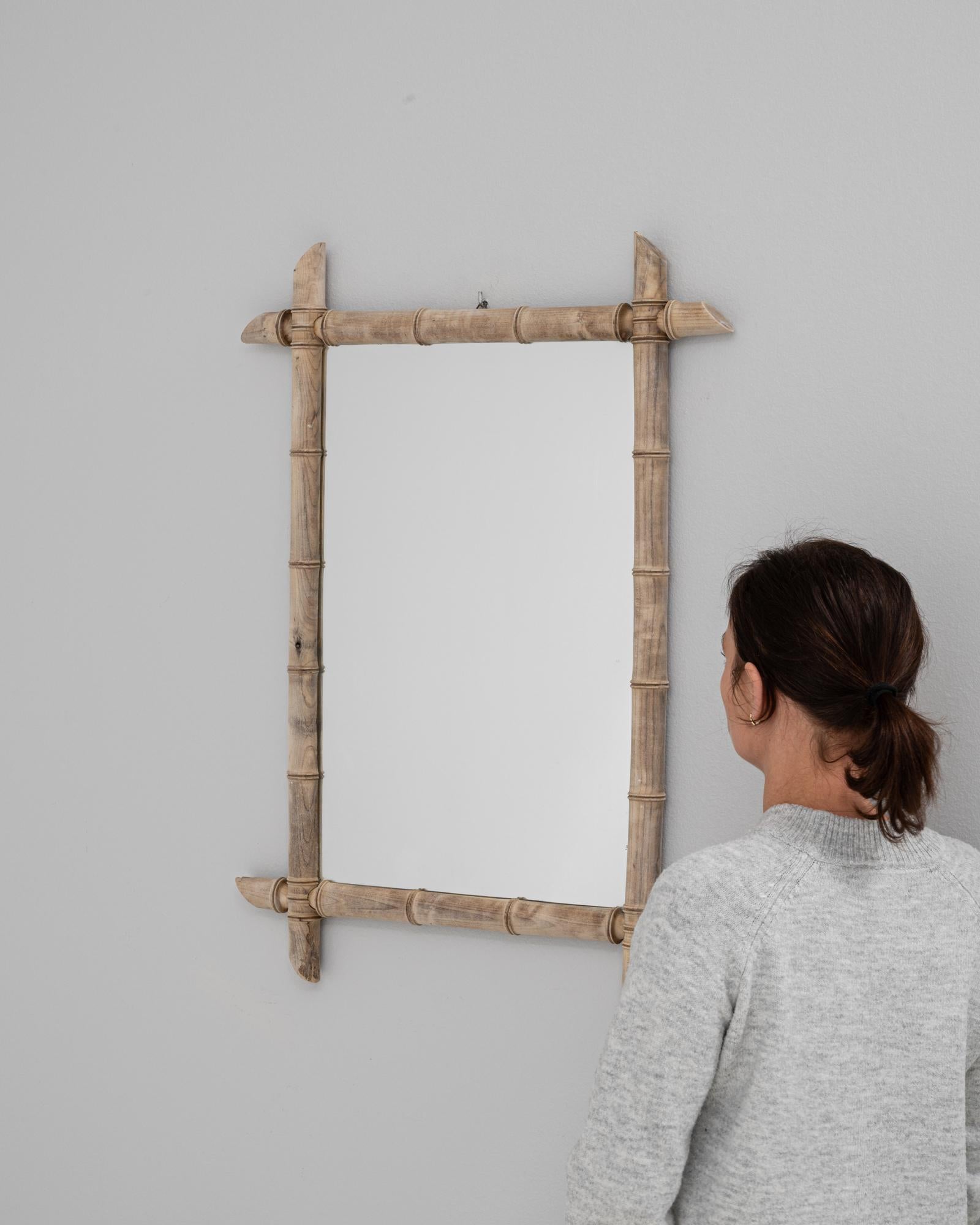 Miroir français du 19ème siècle de style bambou Bon état - En vente à High Point, NC