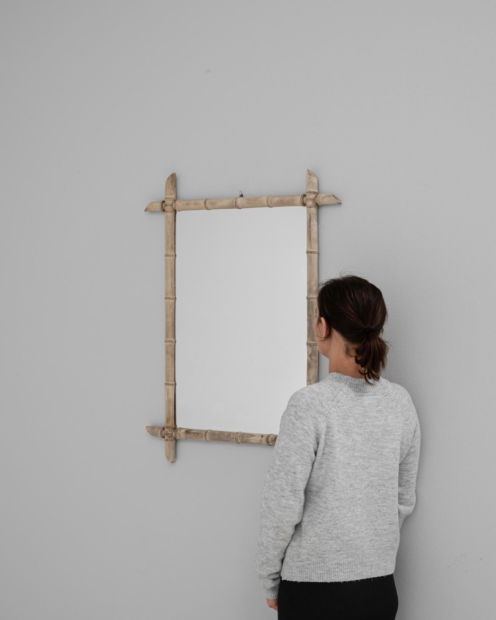 Miroir français du 19ème siècle de style bambou Bon état à High Point, NC