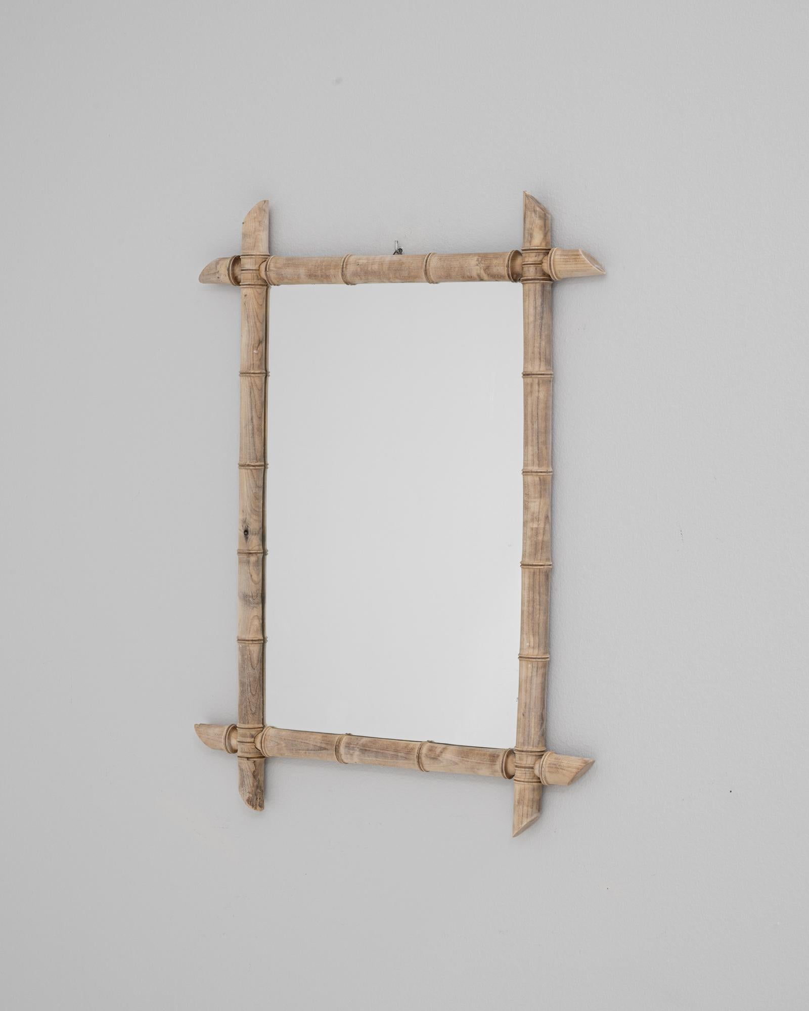 Chêne Miroir français du 19ème siècle de style bambou en vente