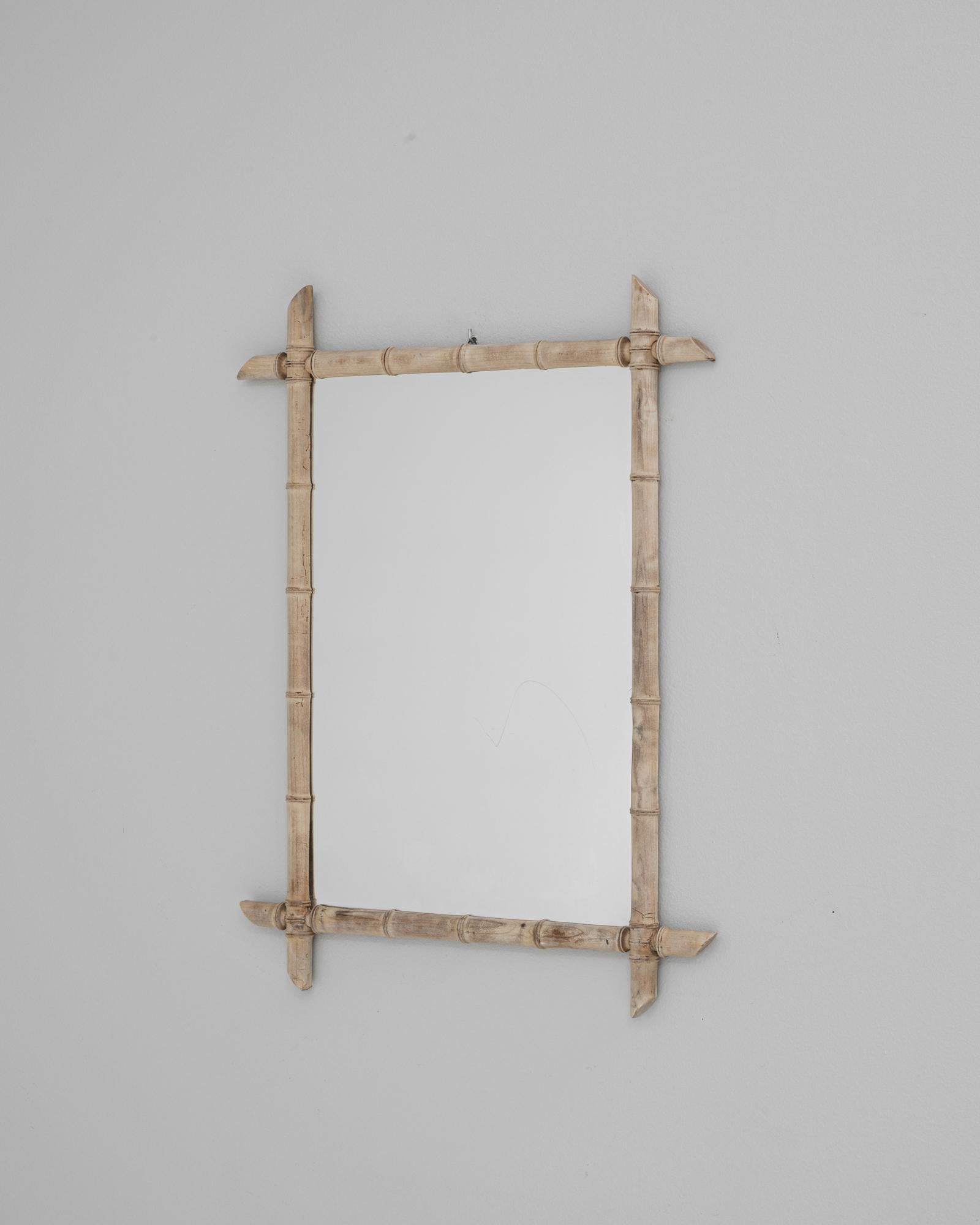 Chêne Miroir français du 19ème siècle de style bambou