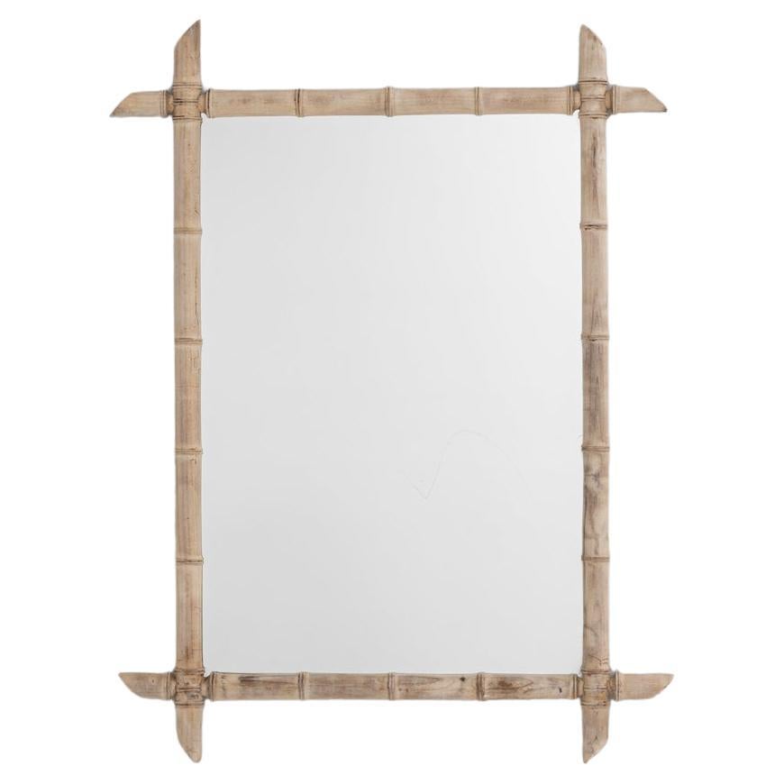 Miroir français du 19ème siècle de style bambou