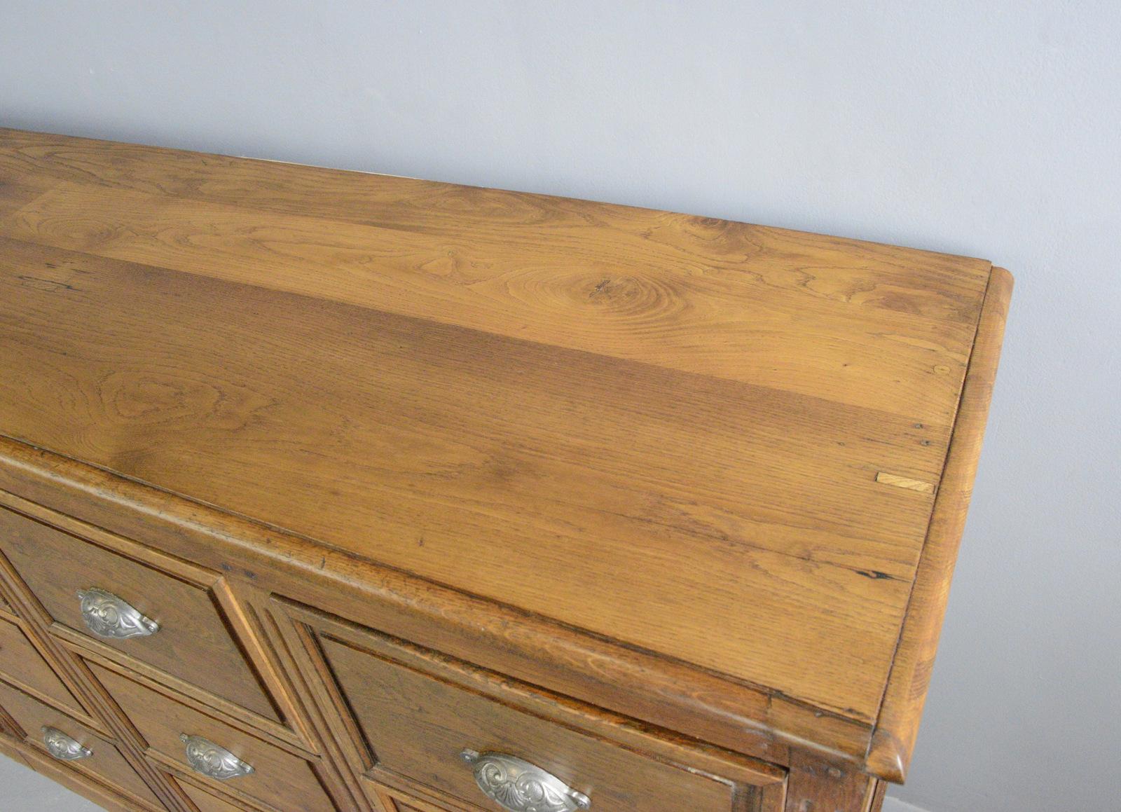 19th Century French Oak Bank of Drawers 6