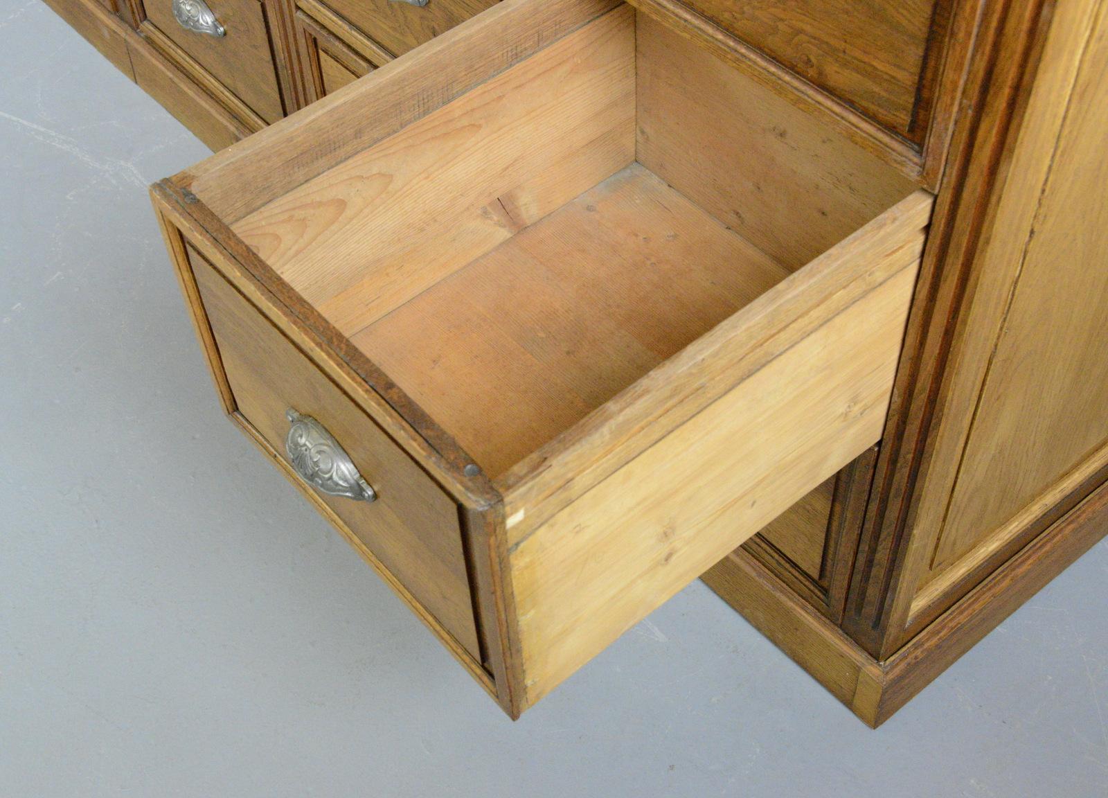 19th Century French Oak Bank of Drawers 7
