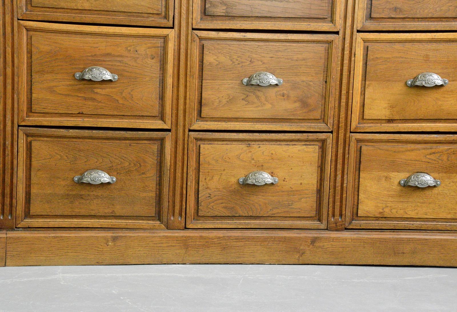 19th Century French Oak Bank of Drawers 2