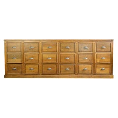 19th Century French Oak Bank of Drawers