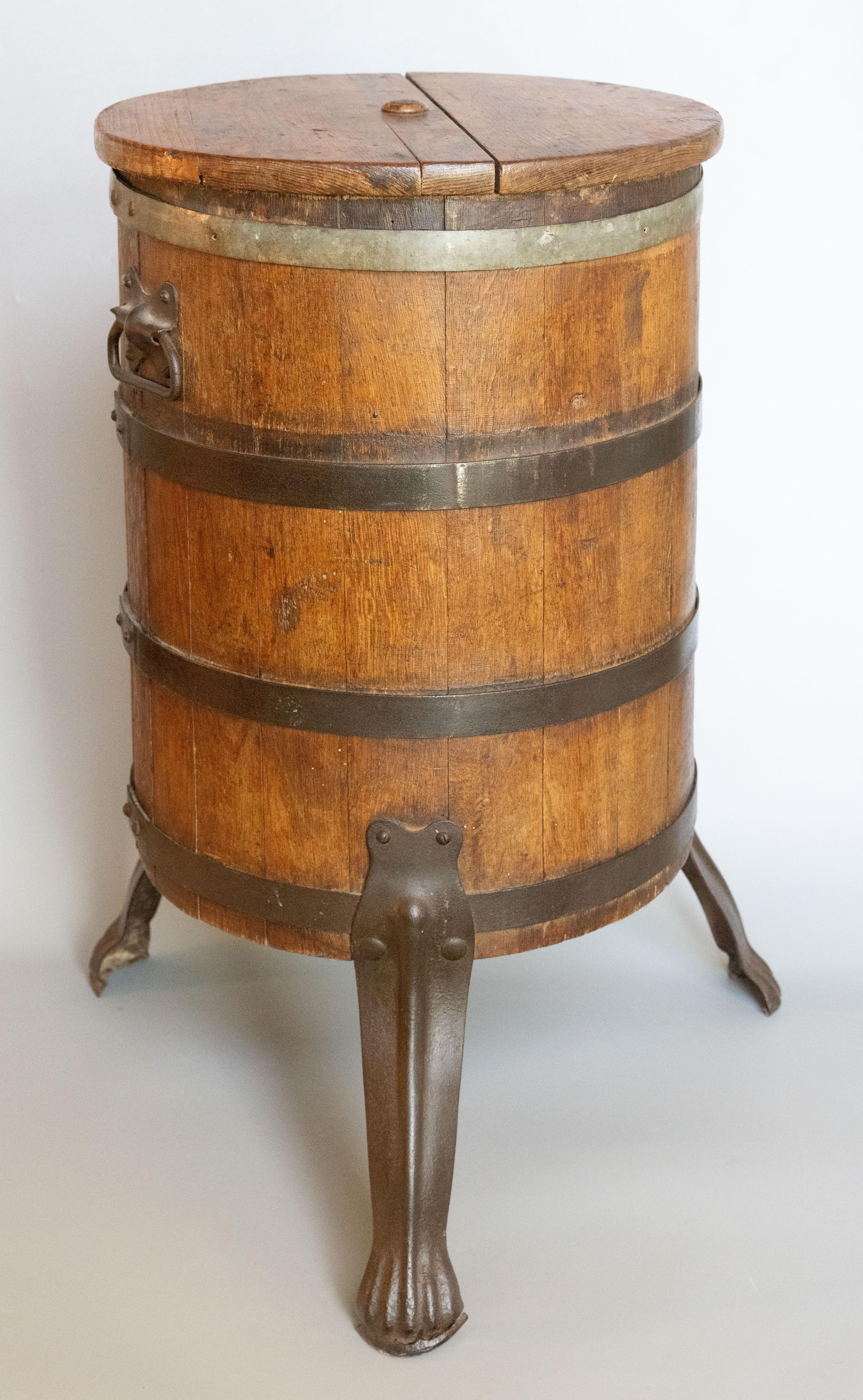 19. Jahrhundert Französisch Oak Barrel Beistelltisch im Angebot 7