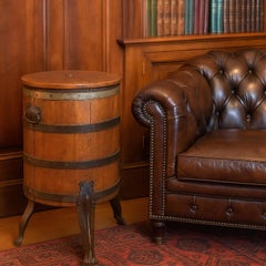 19th Century French Oak Barrel Side Table
