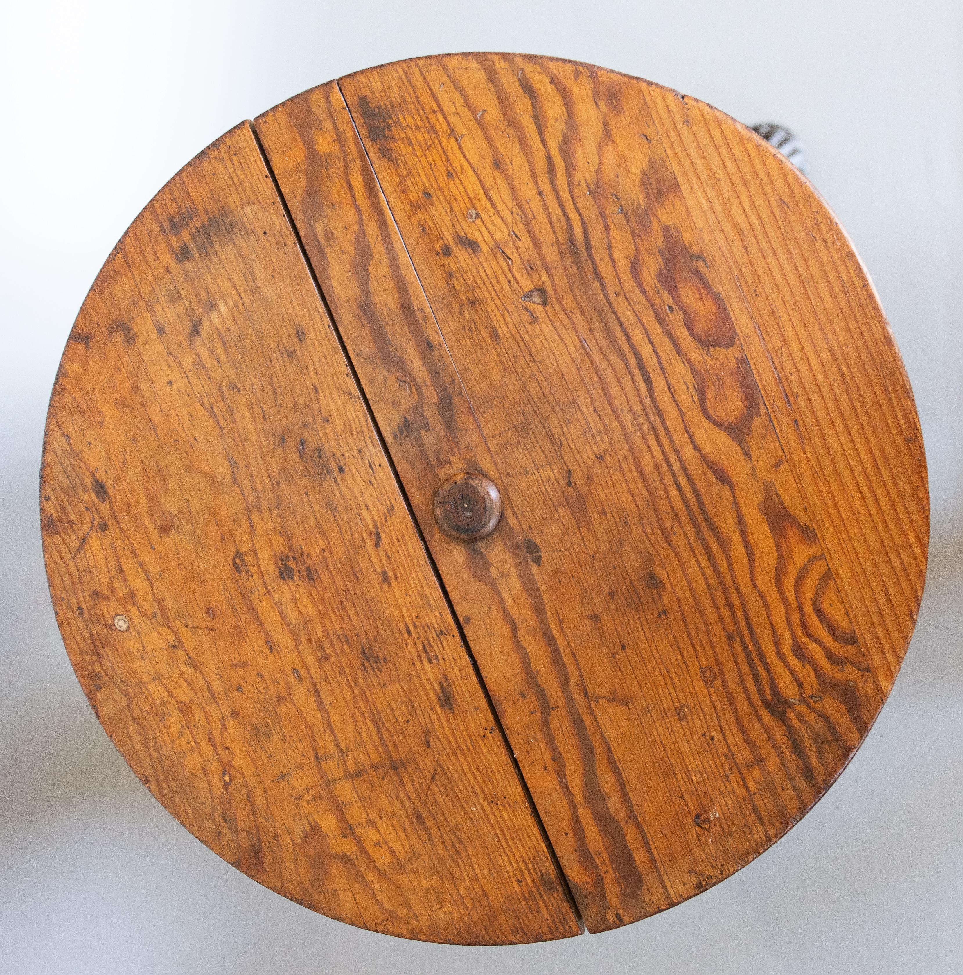 19. Jahrhundert Französisch Oak Barrel Beistelltisch im Angebot 4