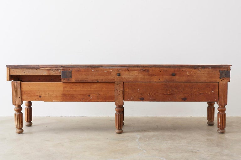 19th Century French Oak Butcher Block Work Table For Sale At 1stdibs