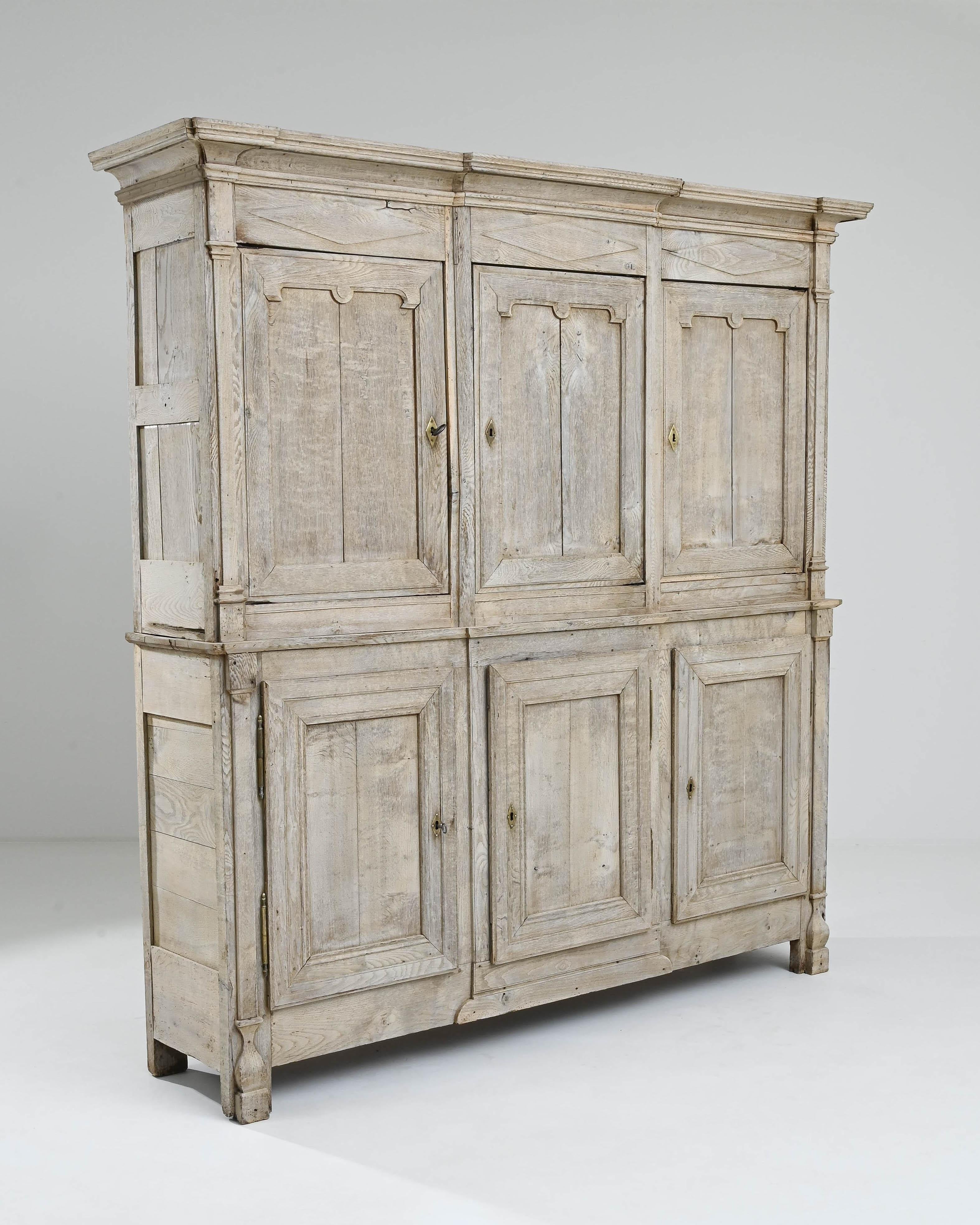 Bleached 19th Century French Oak Cabinet For Sale