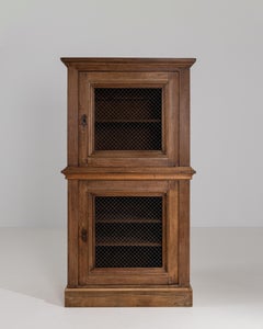 19th Century French Oak Cabinet With Mesh Screen Doors