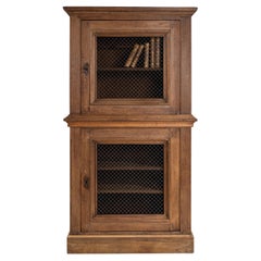 19th Century French Oak Cabinet With Mesh Screen Doors