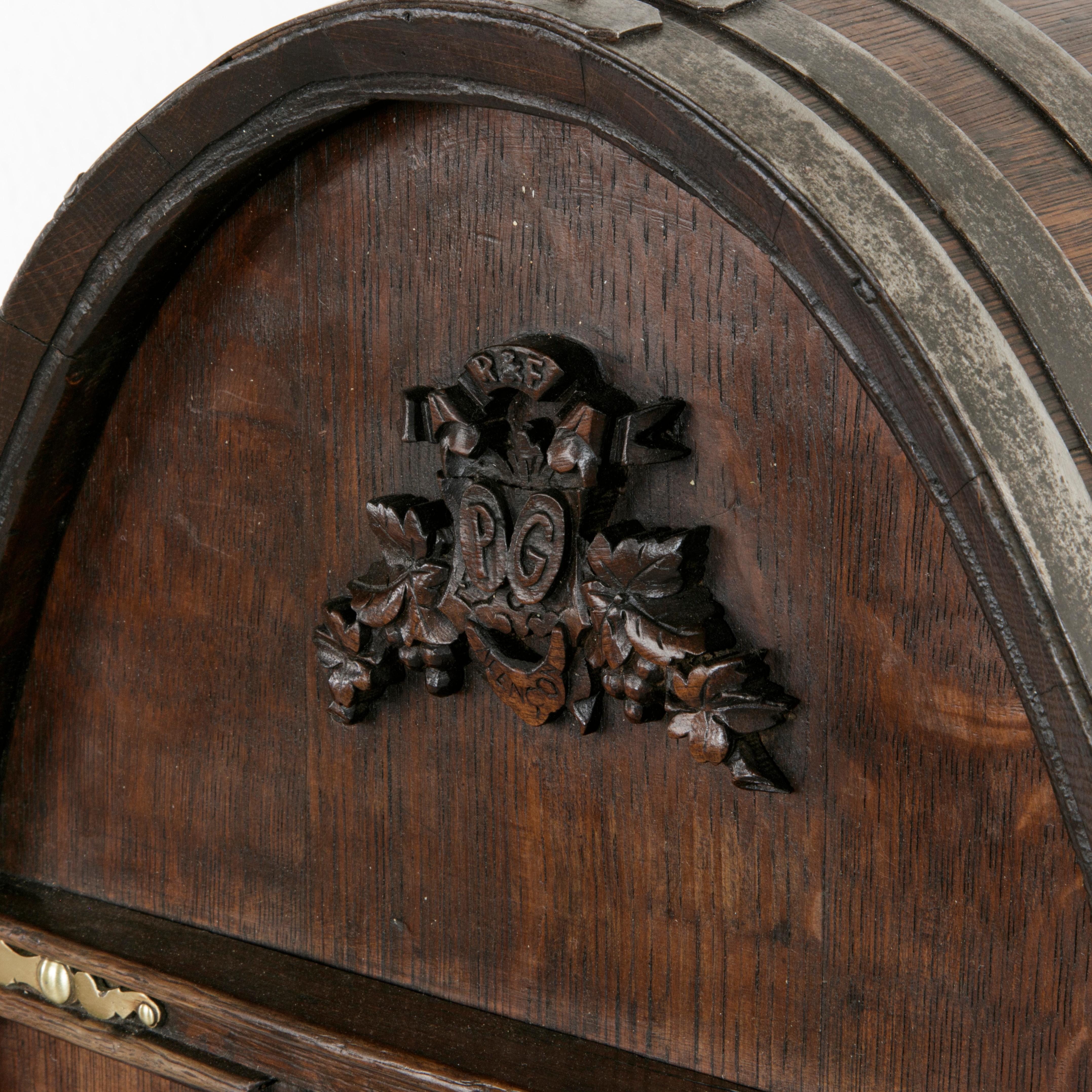 19th Century French Oak Calvados Barrel, Iron Straps, Bronze Spigot 2