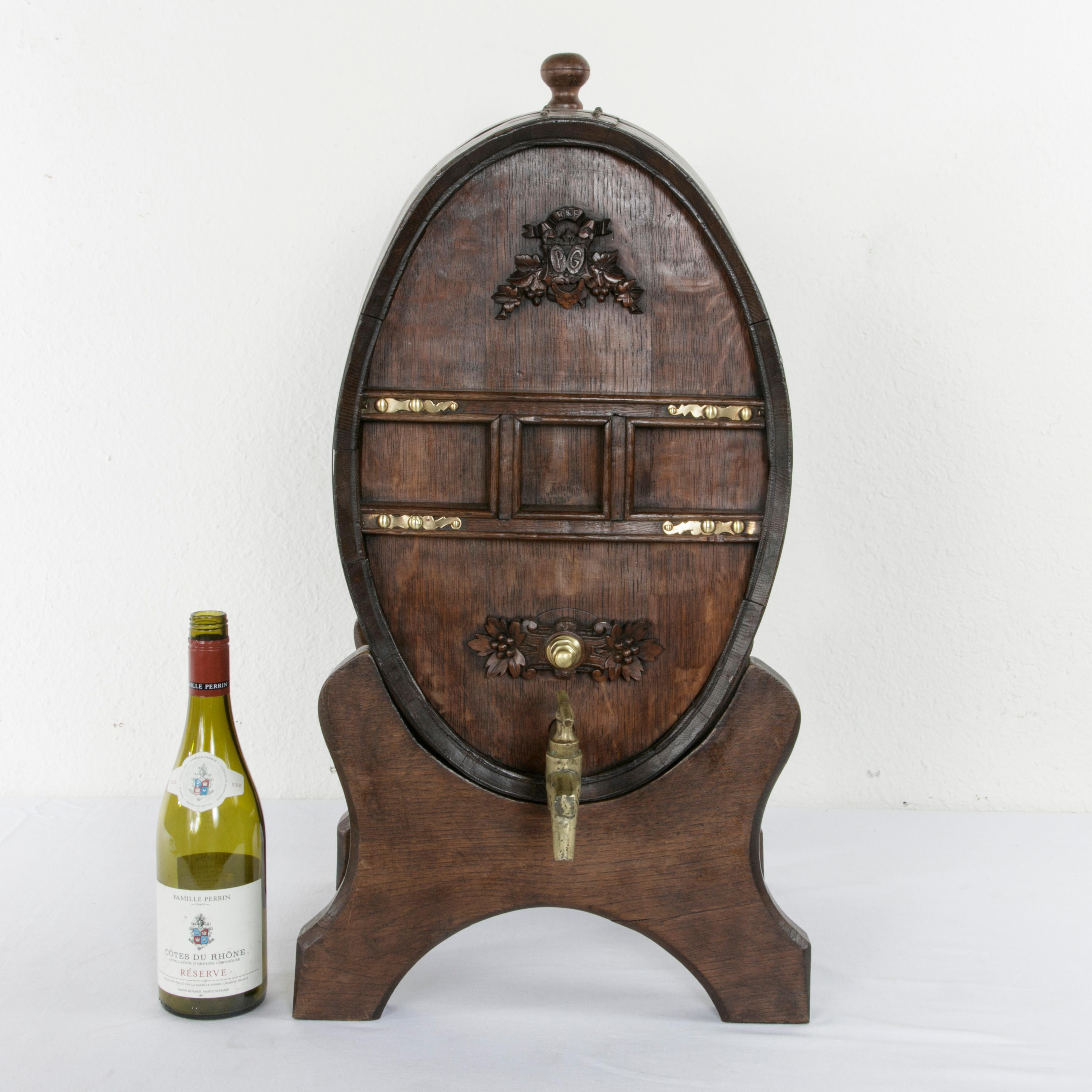19th Century French Oak Calvados Barrel, Iron Straps, Bronze Spigot 5