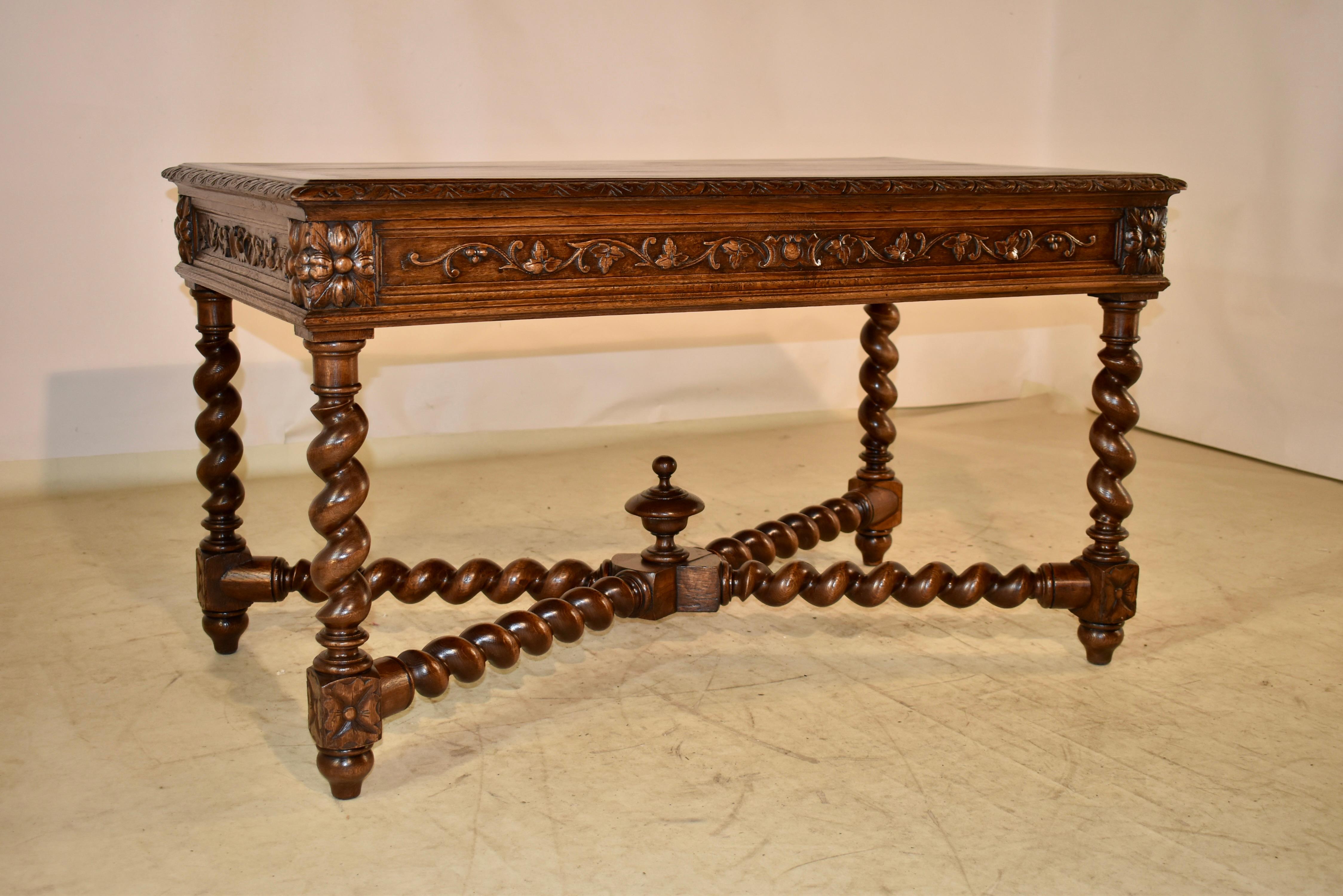 19th Century French Oak Carved Desk 5