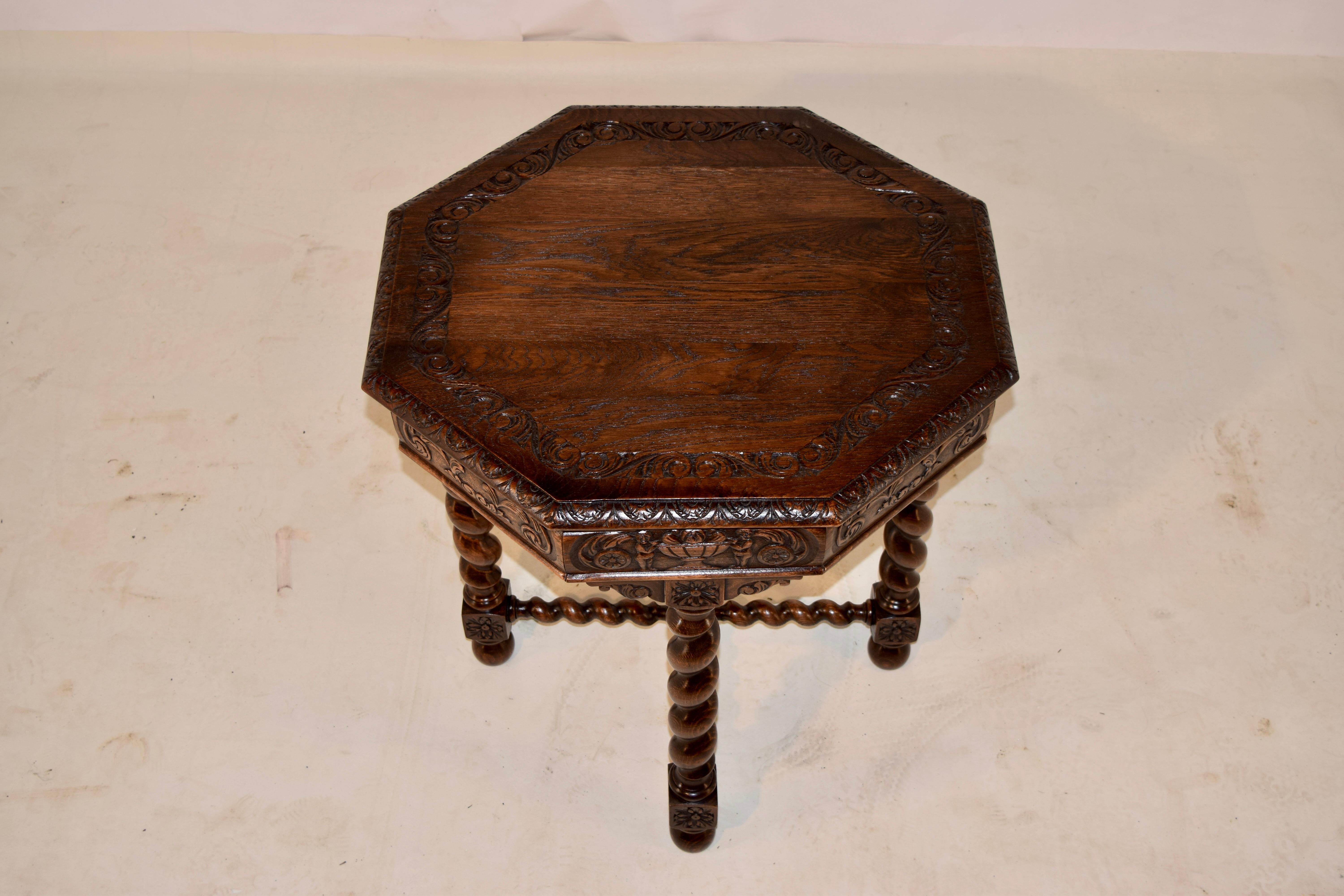 Napoleon III 19th Century French Oak Carved Side Table