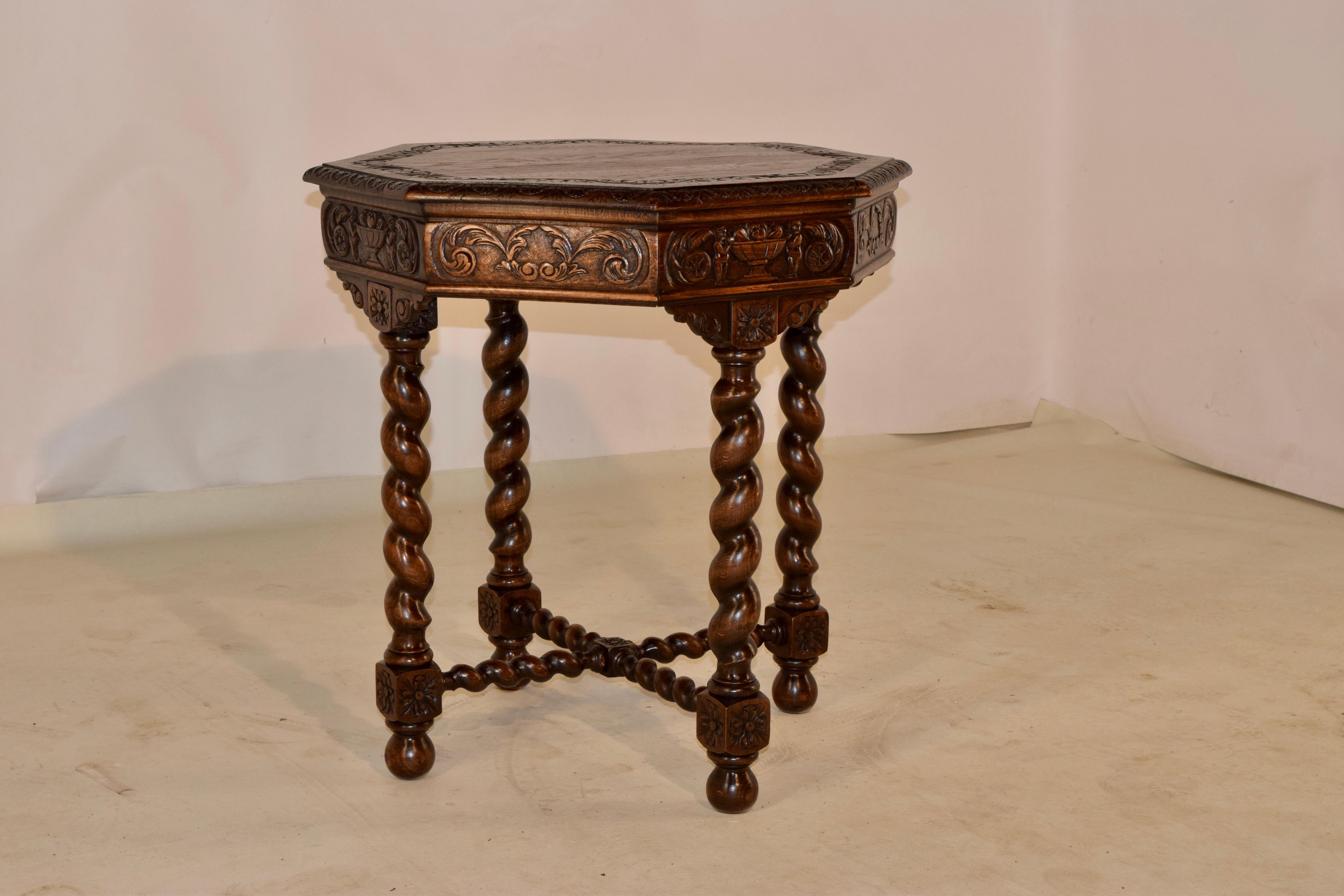 19th Century French Oak Carved Side Table In Good Condition In High Point, NC