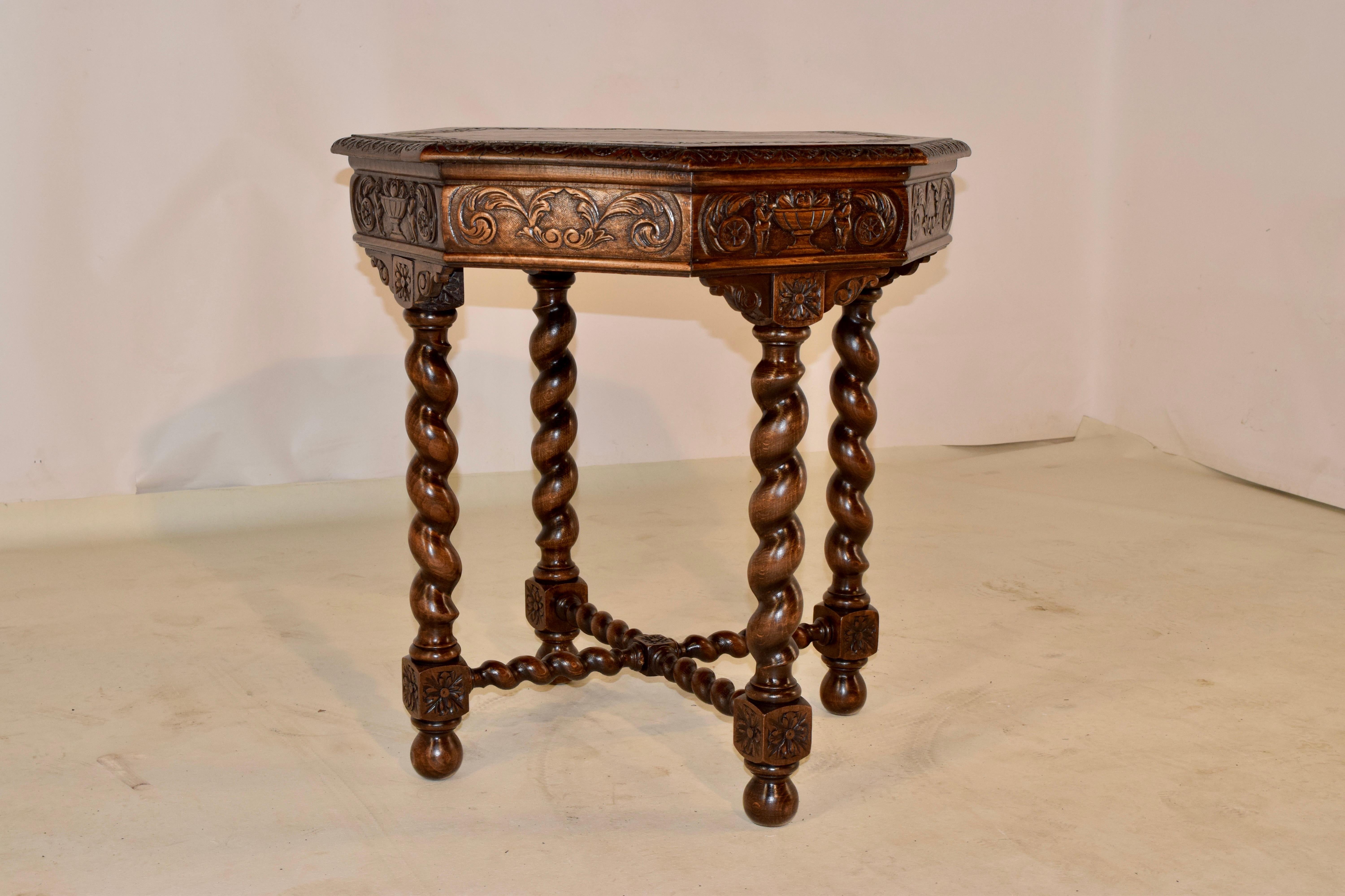 19th Century French Oak Carved Side Table 1