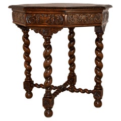 19th Century French Oak Carved Side Table
