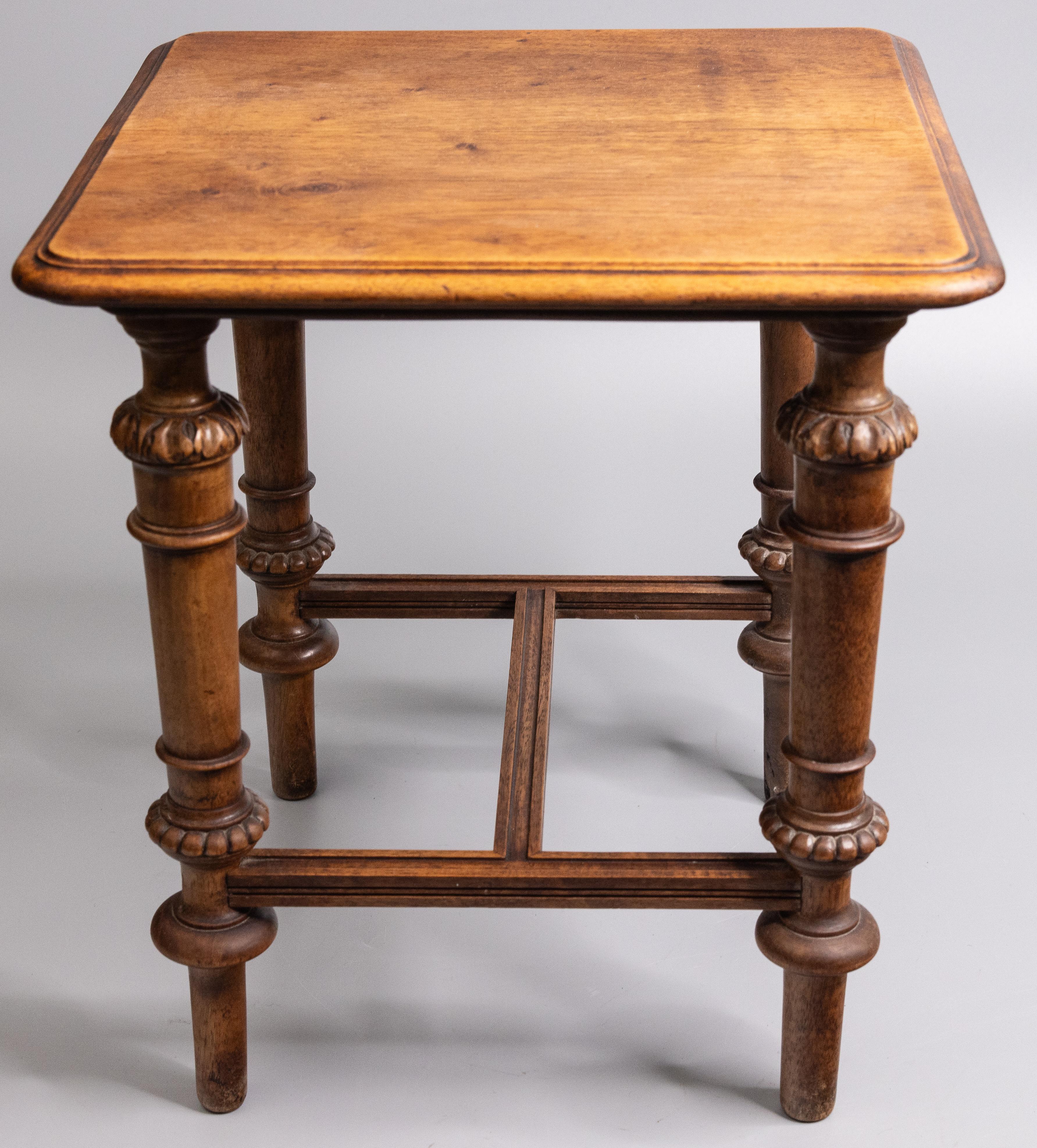A lovely antique 19th-Century French oak hand carved side table or footstool. This charming stool would make a wonderful foot rest or a small side table, perfect for a beverage or a book.

DIMENSIONS
14ʺW × 14ʺD × 15.5ʺH