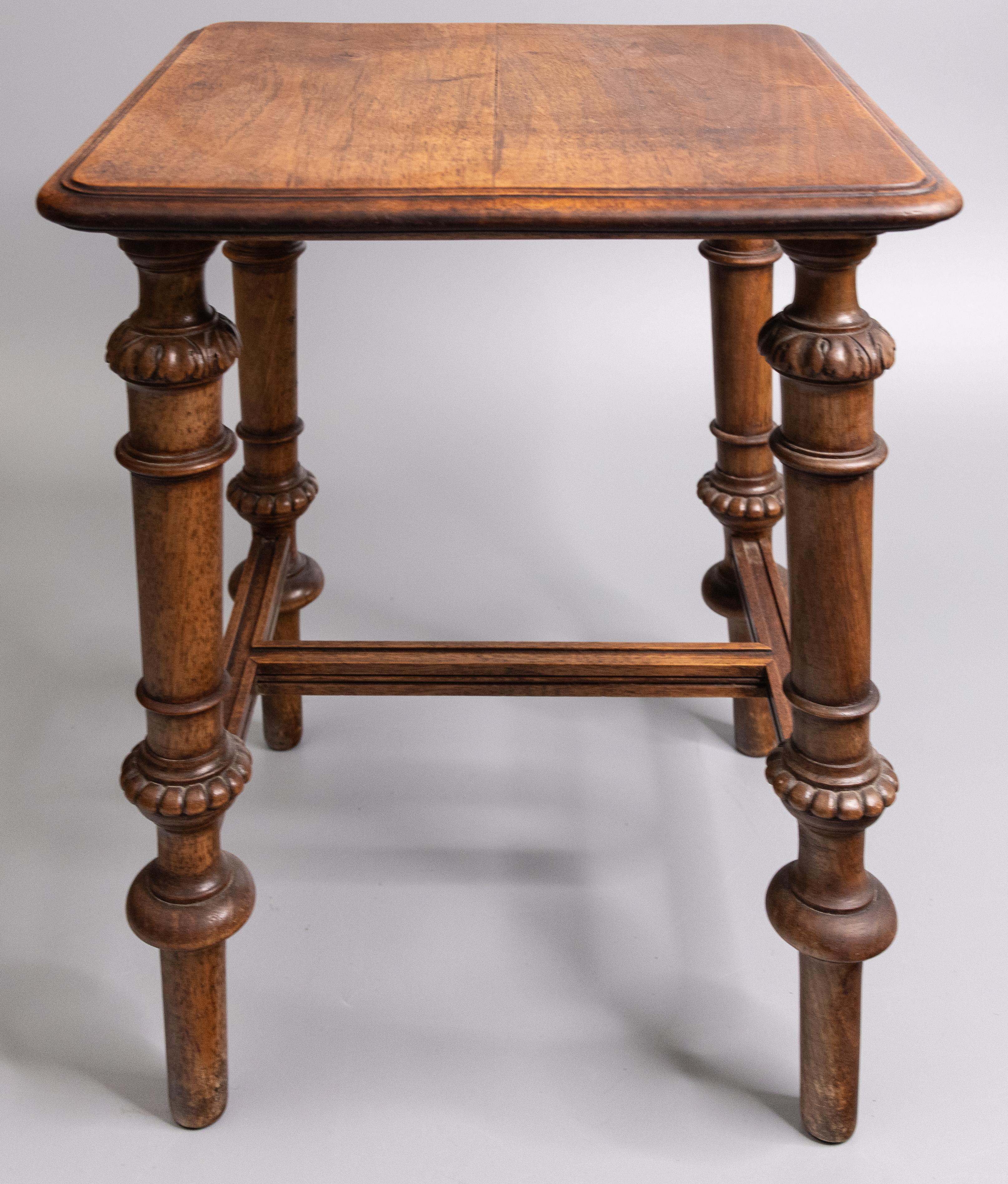 19th Century French Oak Carved Side Table Low Stool Footstool For Sale 1