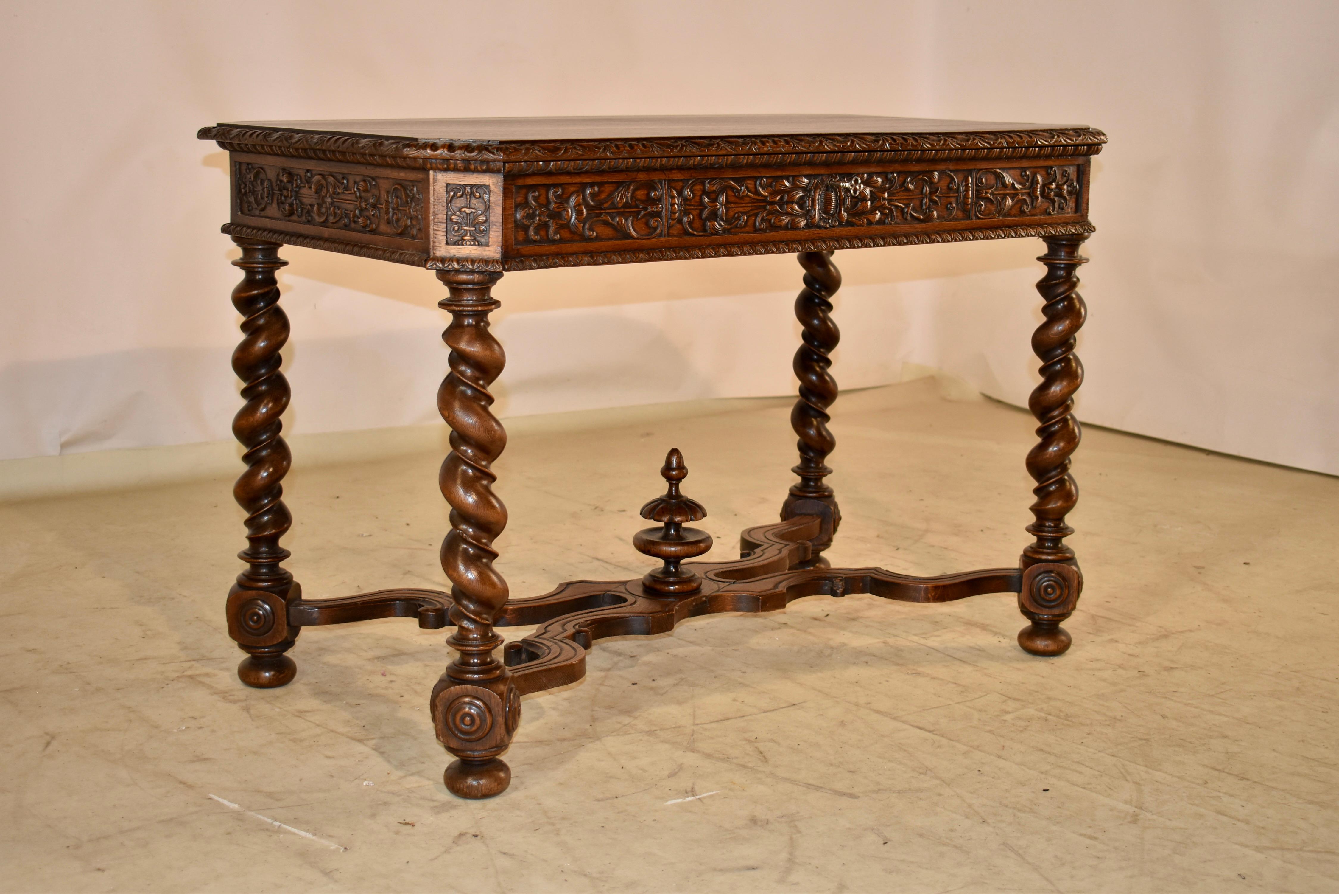 Hand-Carved 19th Century French Oak Carved Table For Sale