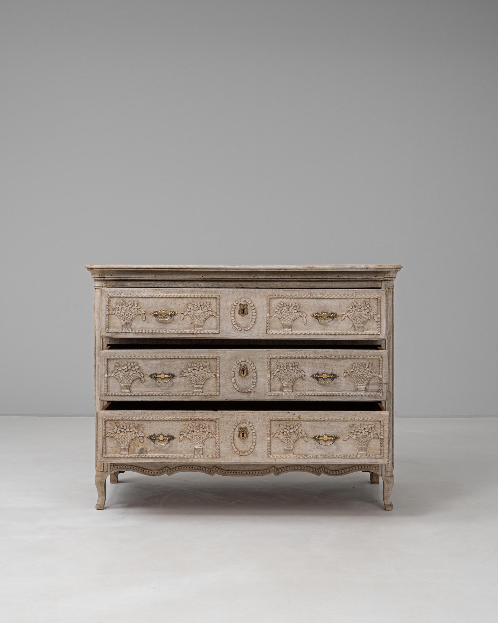 Louis XVI 19th Century French Oak Chest Of Drawers For Sale