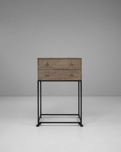 19th Century French Oak Chest Of Drawers On Metal Stand