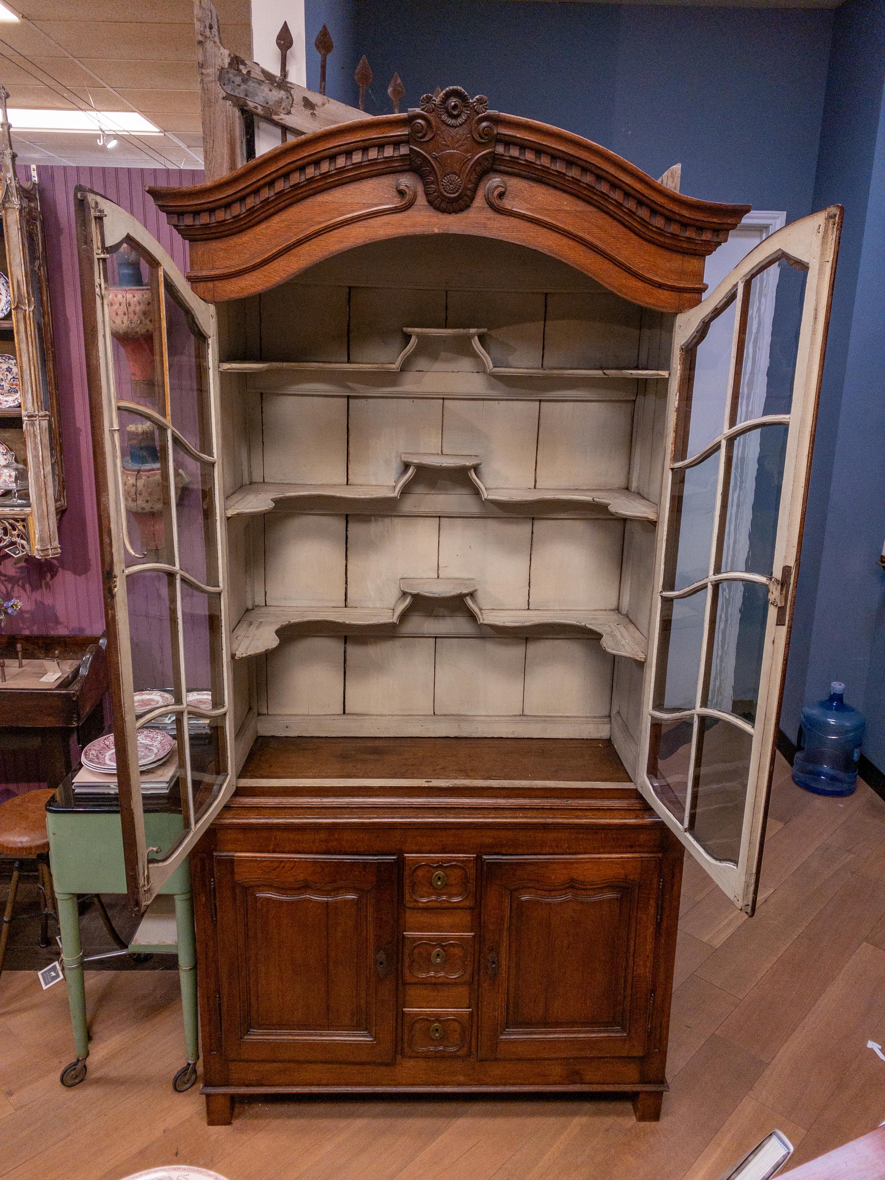 19th Century French Oak China Cabinet For Sale 9