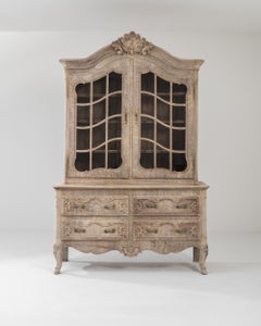 19th Century French Oak China Cabinet