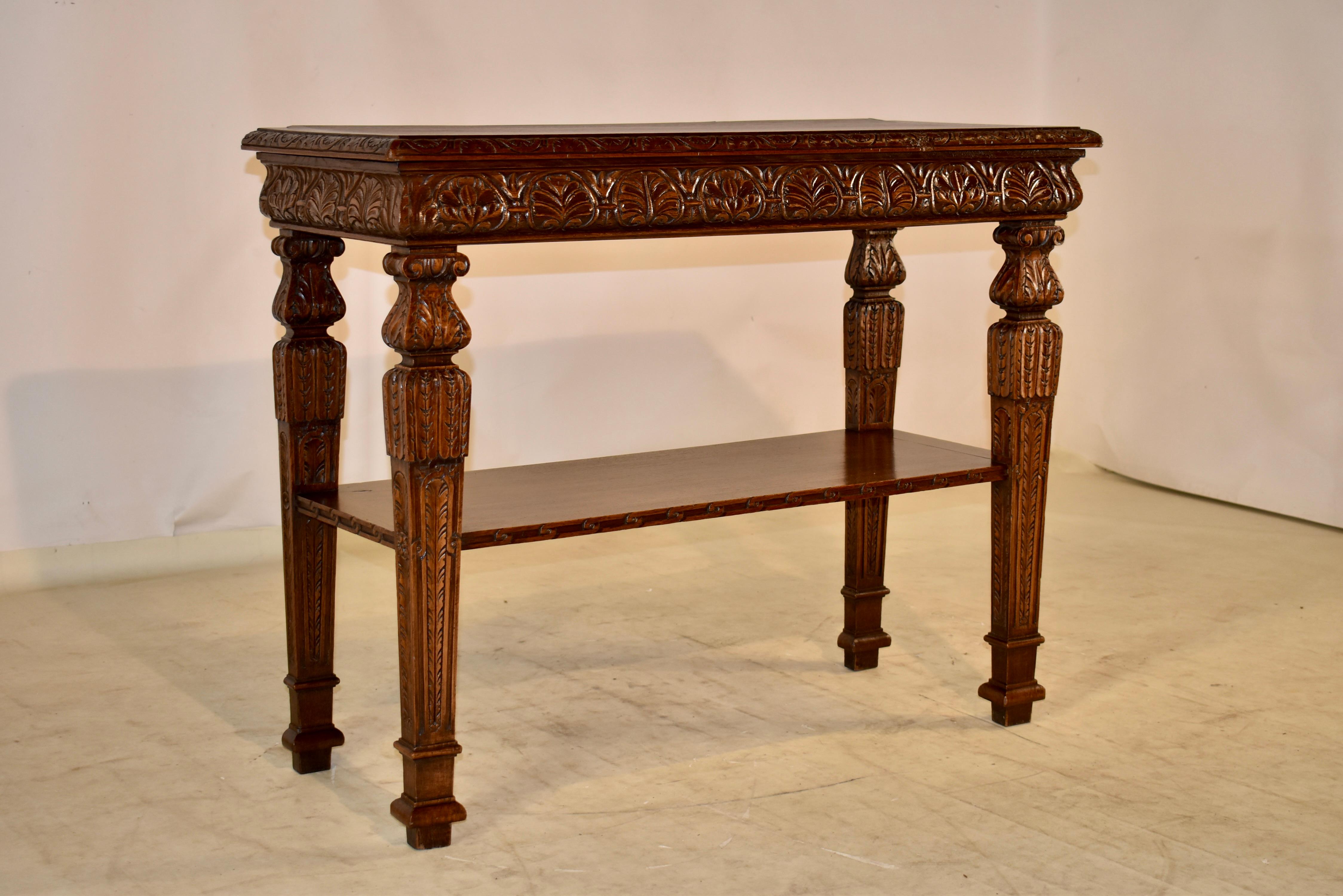 19th Century French Oak Console Table In Good Condition In High Point, NC