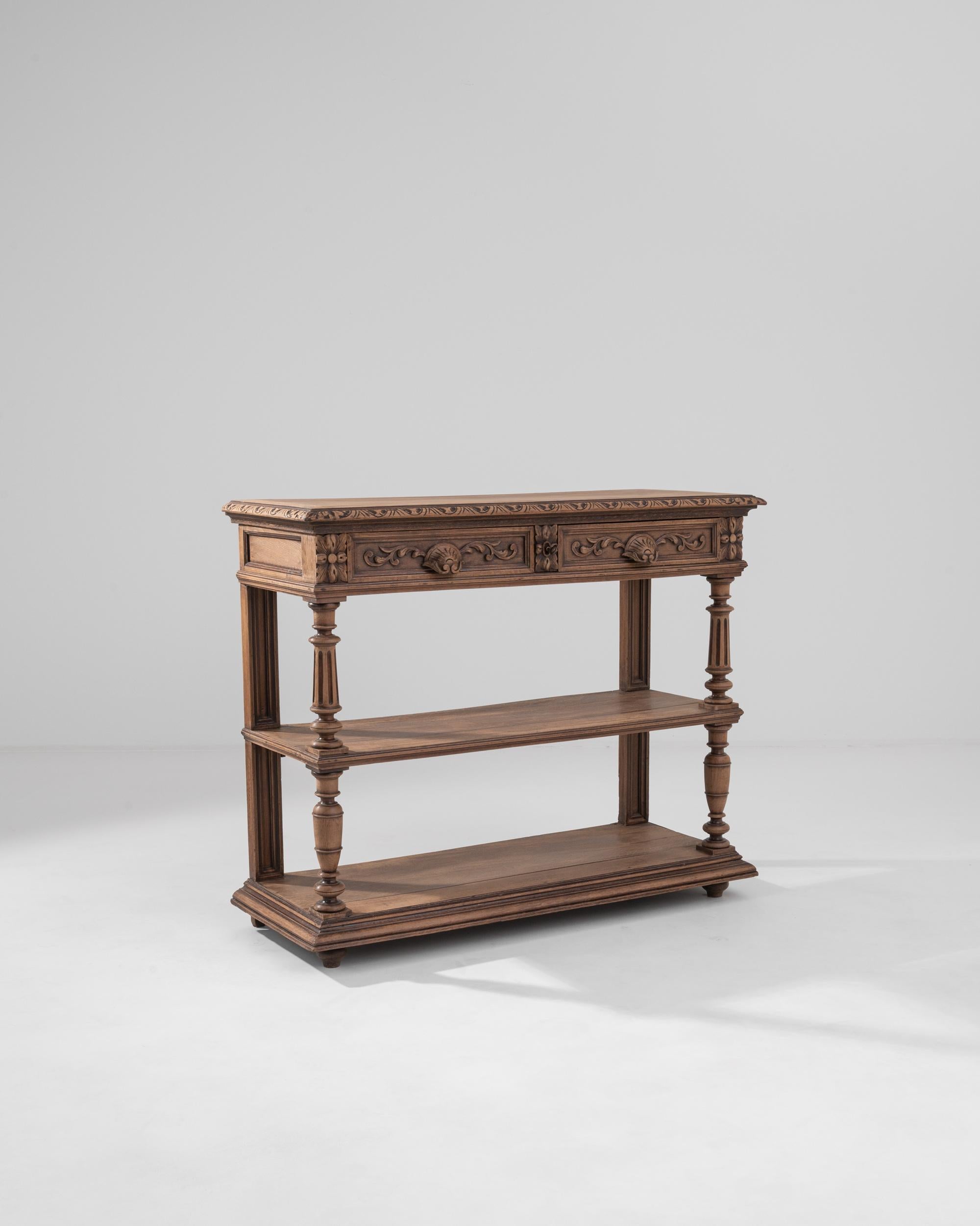 Hardwood 19th Century French Oak Console Table
