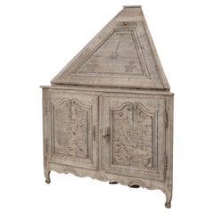 Antique 19th Century French Oak Corner Cabinet