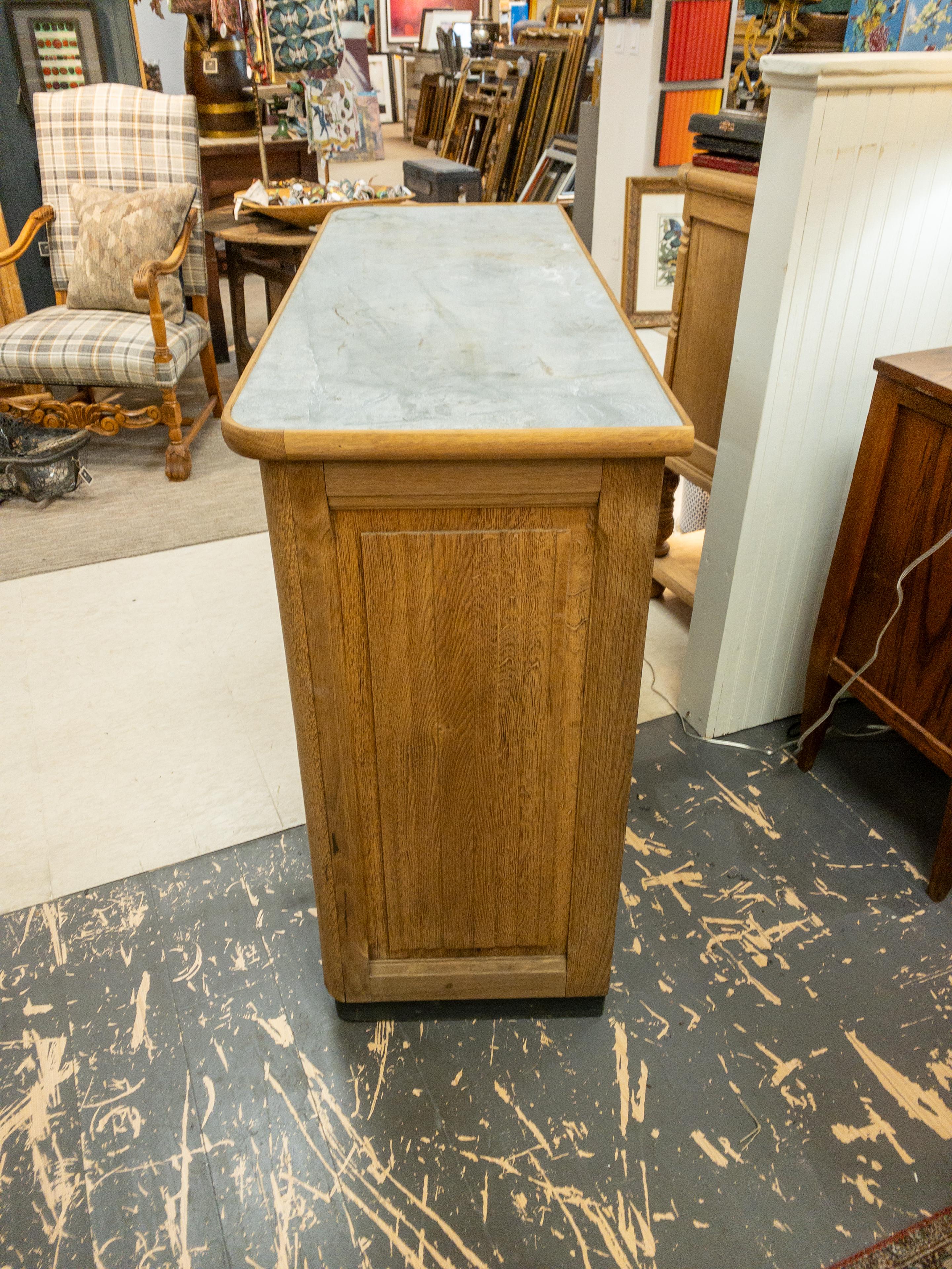 Metal 19th Century French Oak Counter For Sale