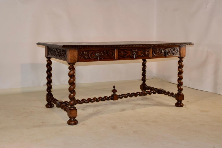Napoleon III 19th Century French Oak Desk For Sale