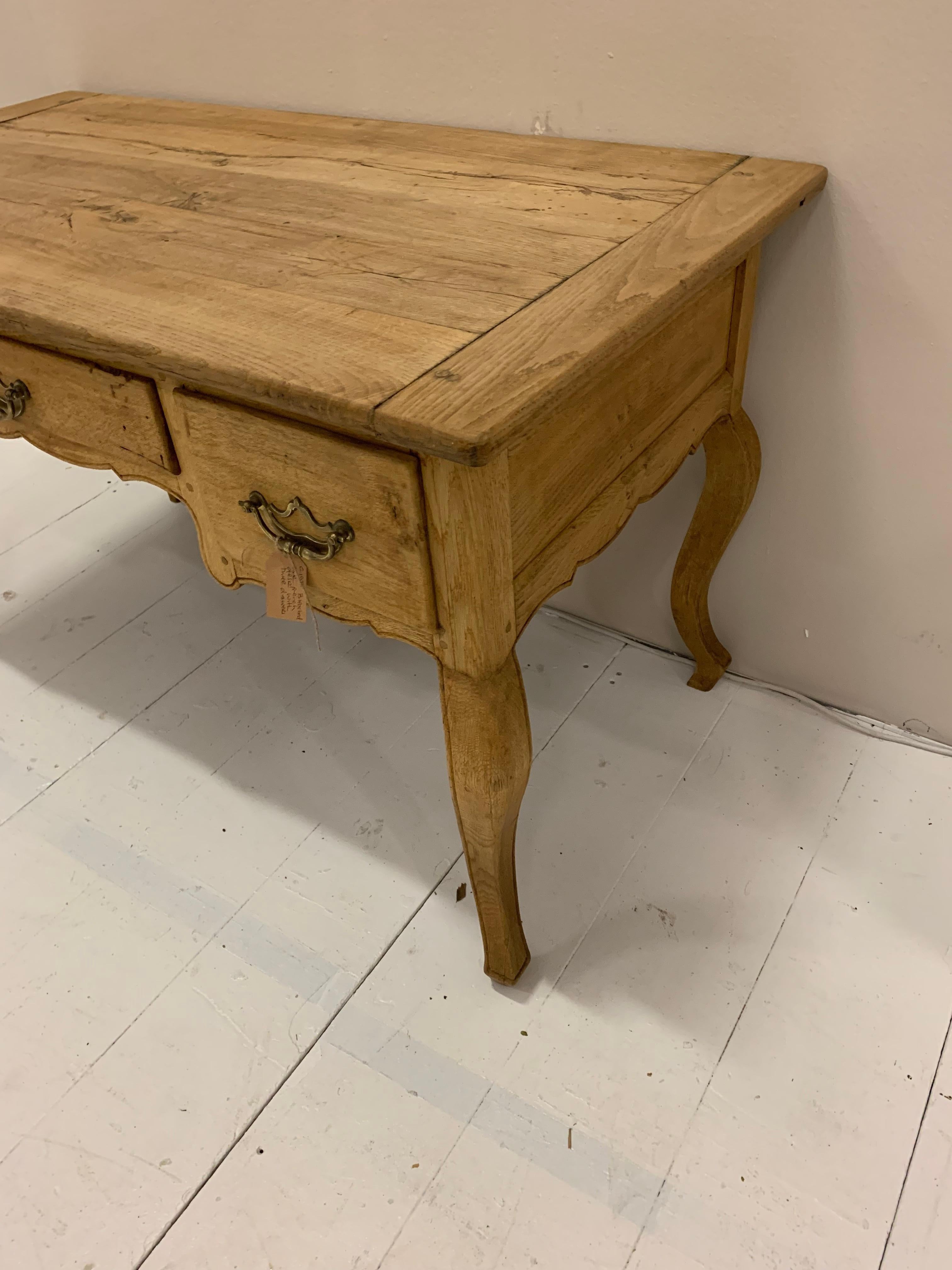 Bleached 19th Century French Oak Desk For Sale